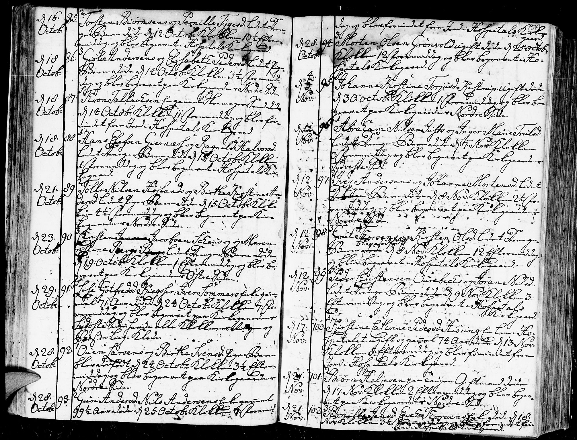 Kristiansand domprosti, AV/SAK-1112-0006/F/Fa/L0004: Parish register (official) no. A 4, 1762-1794, p. 54