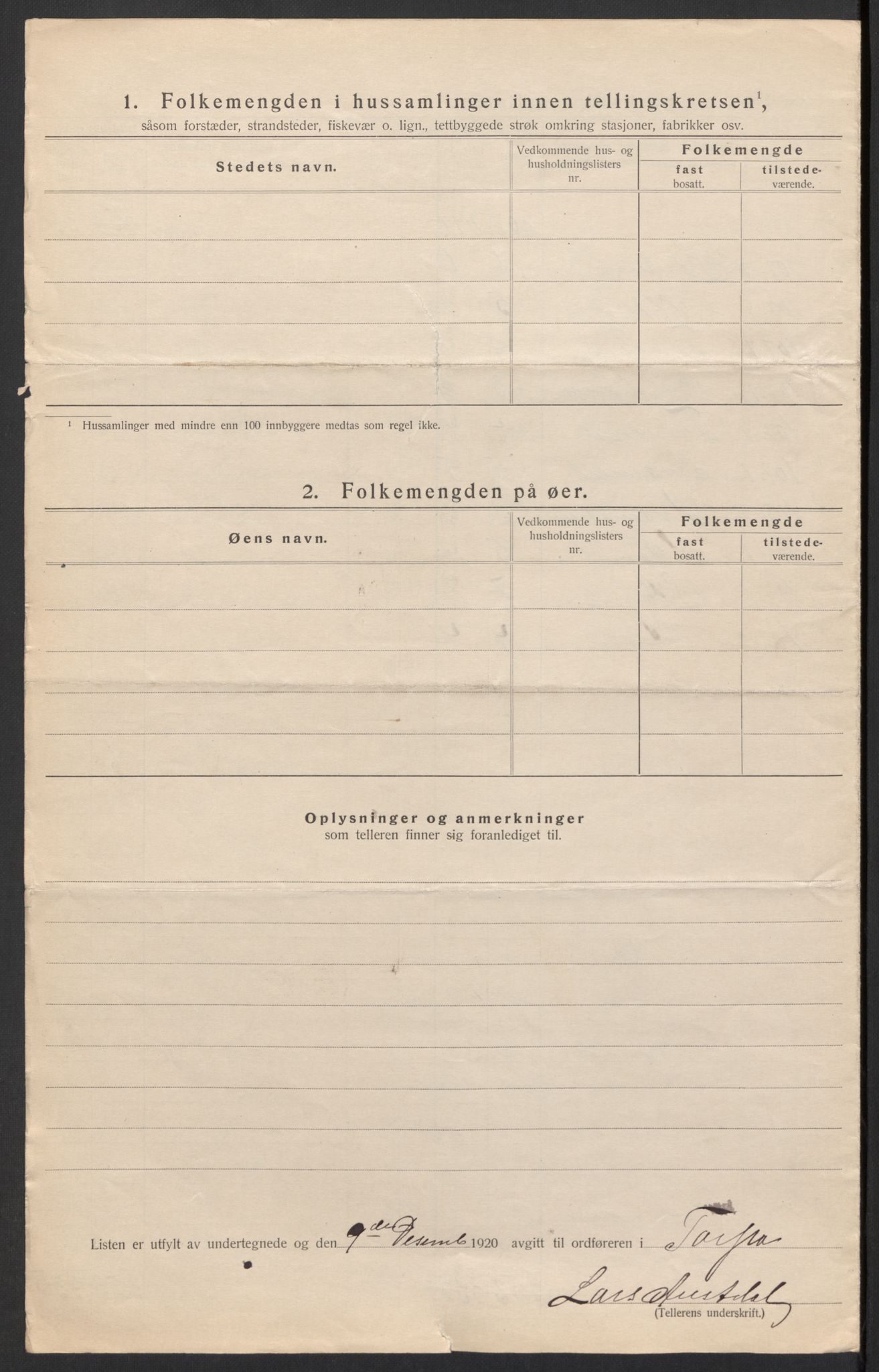 SAH, 1920 census for Torpa, 1920, p. 8