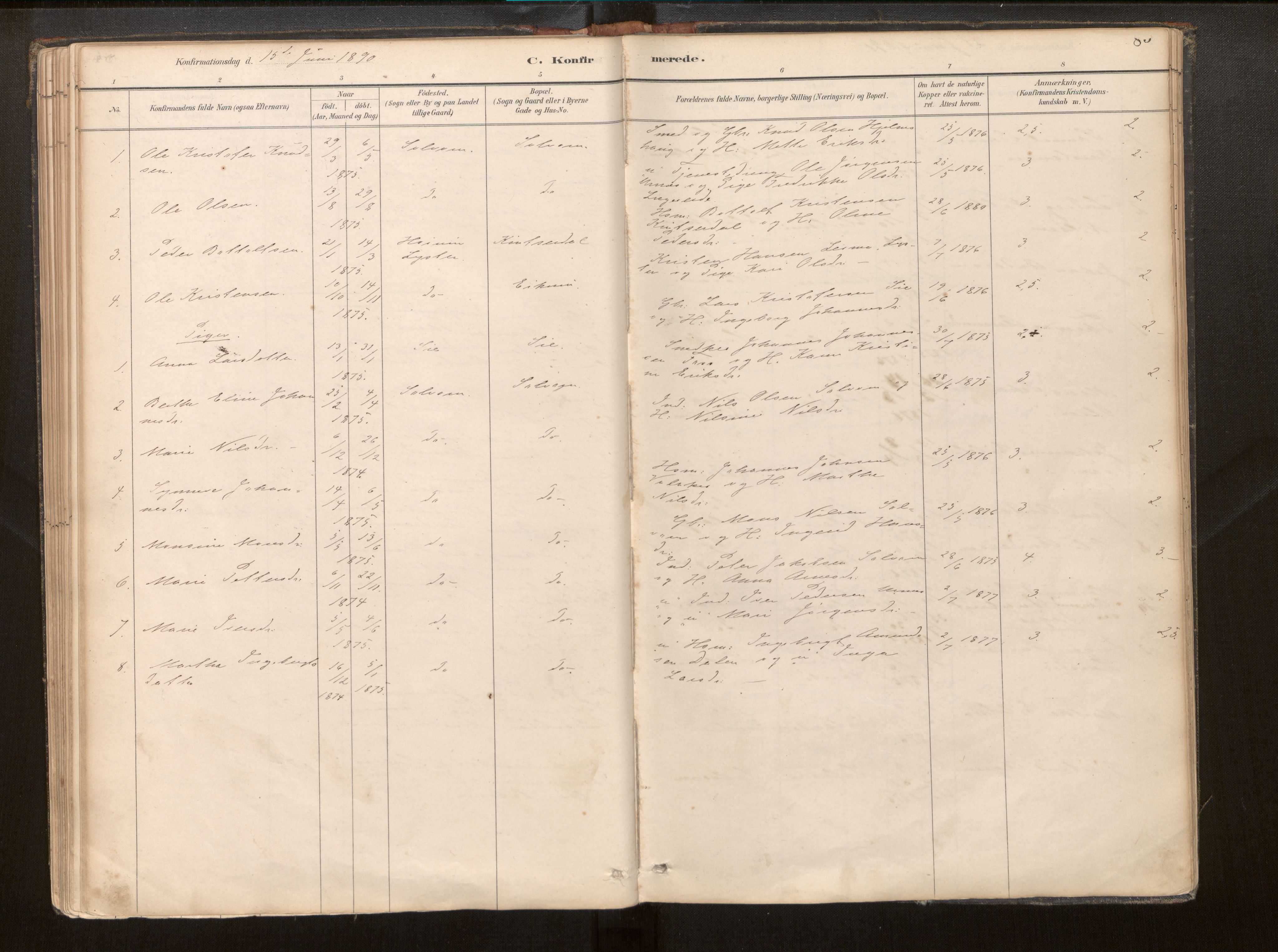 Hafslo sokneprestembete, SAB/A-80301/H/Haa/Haac/L0001: Parish register (official) no. C 1, 1886-1944, p. 85