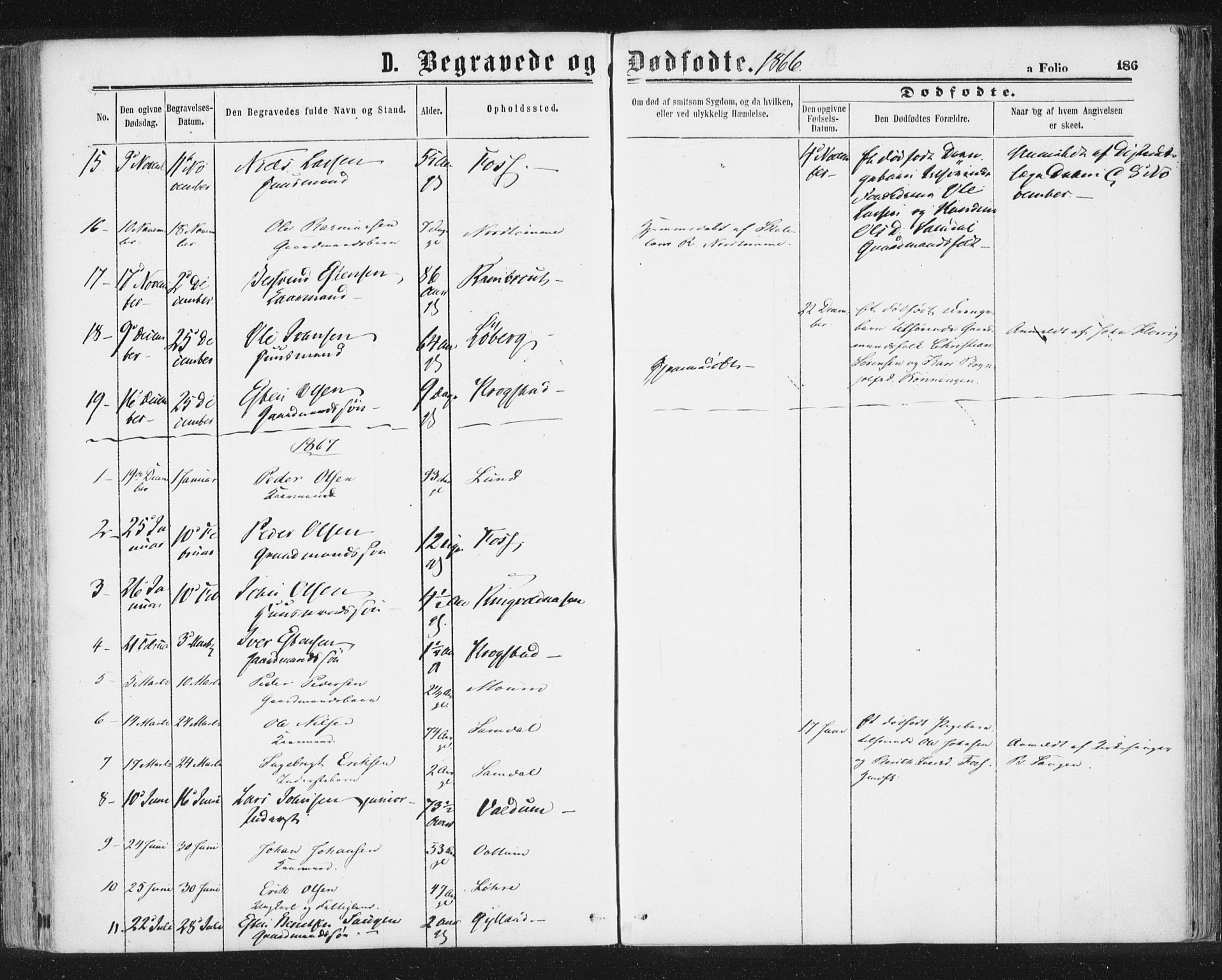Ministerialprotokoller, klokkerbøker og fødselsregistre - Sør-Trøndelag, SAT/A-1456/692/L1104: Parish register (official) no. 692A04, 1862-1878, p. 186