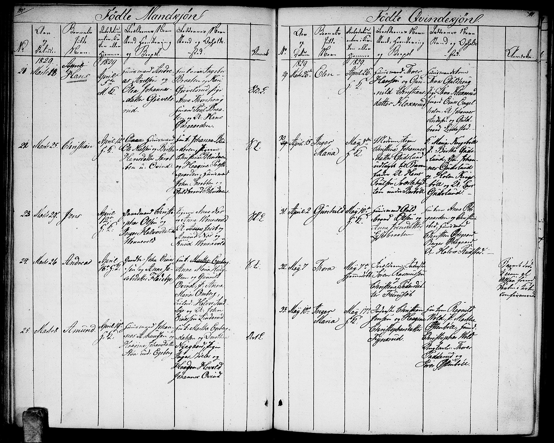 Enebakk prestekontor Kirkebøker, AV/SAO-A-10171c/F/Fa/L0007: Parish register (official) no. I 7, 1823-1832, p. 110-111