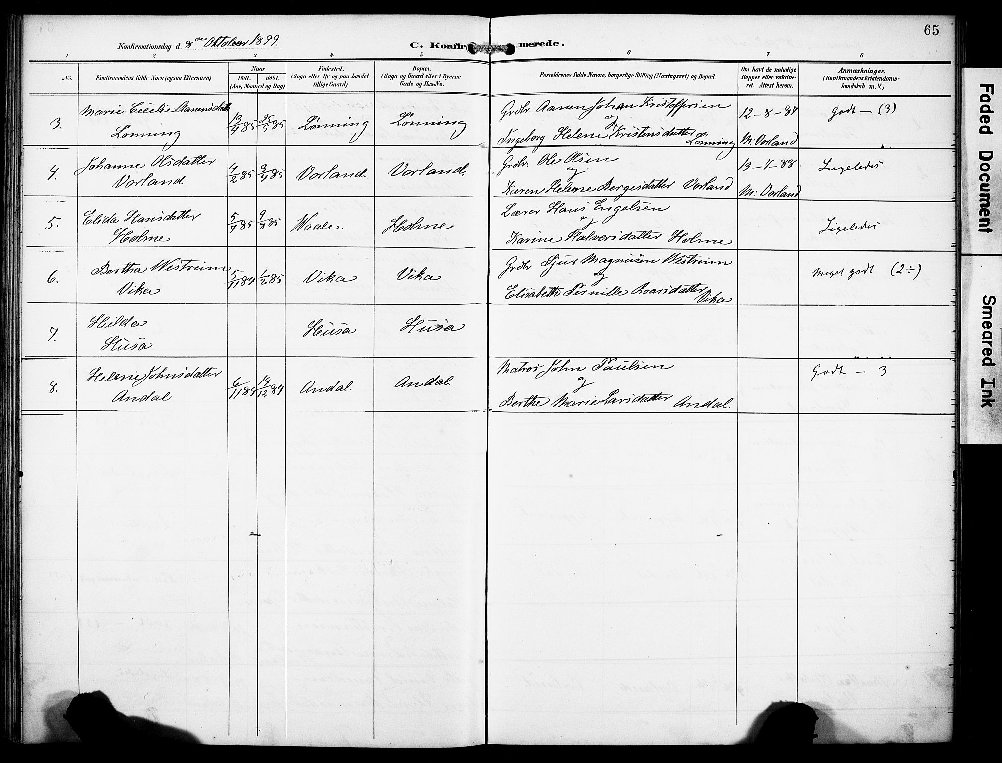 Finnås sokneprestembete, AV/SAB-A-99925/H/Ha/Haa/Haad/L0002: Parish register (official) no. D 2, 1895-1906, p. 65