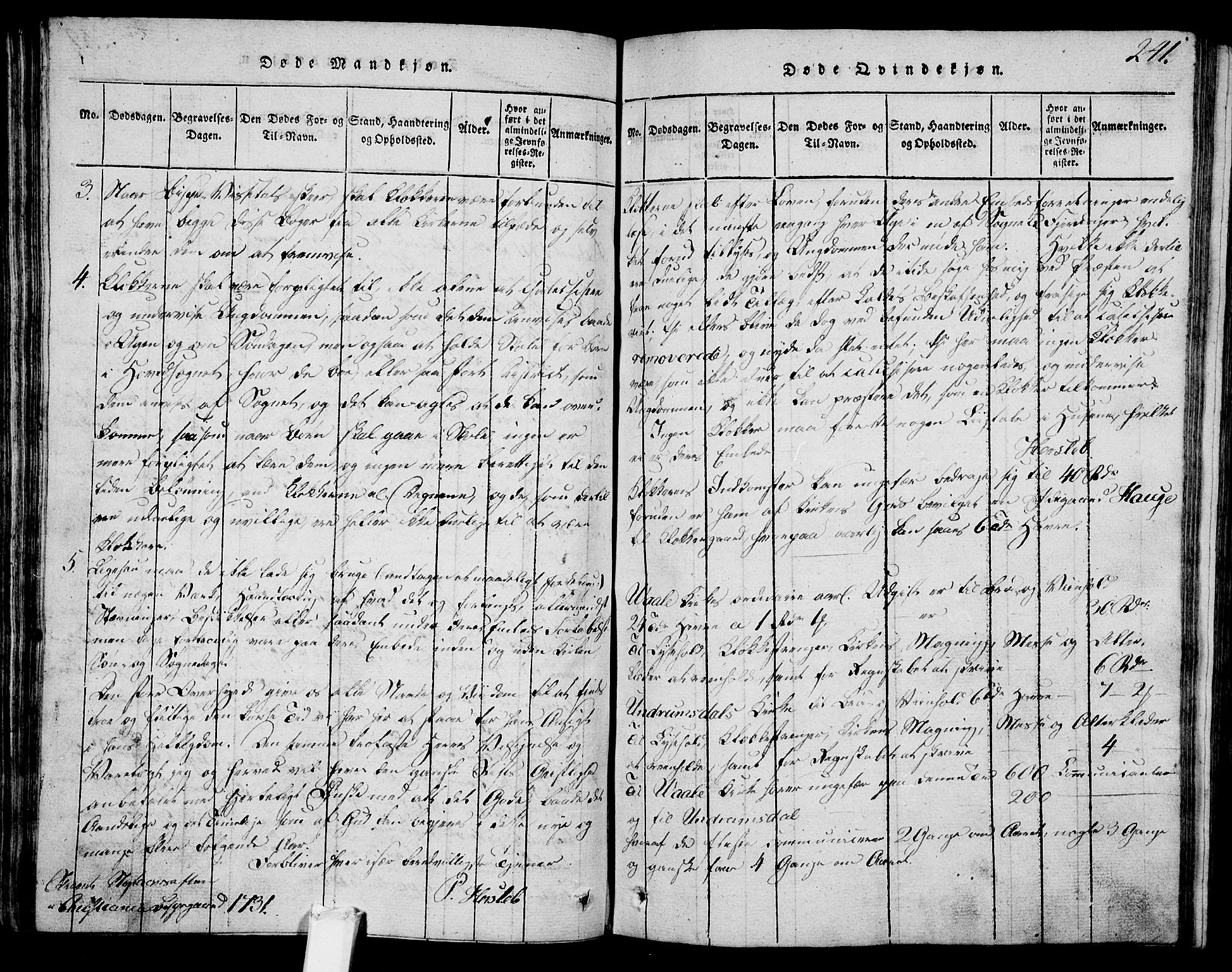 Våle kirkebøker, AV/SAKO-A-334/G/Ga/L0001: Parish register (copy) no. I 1, 1814-1824, p. 240-241