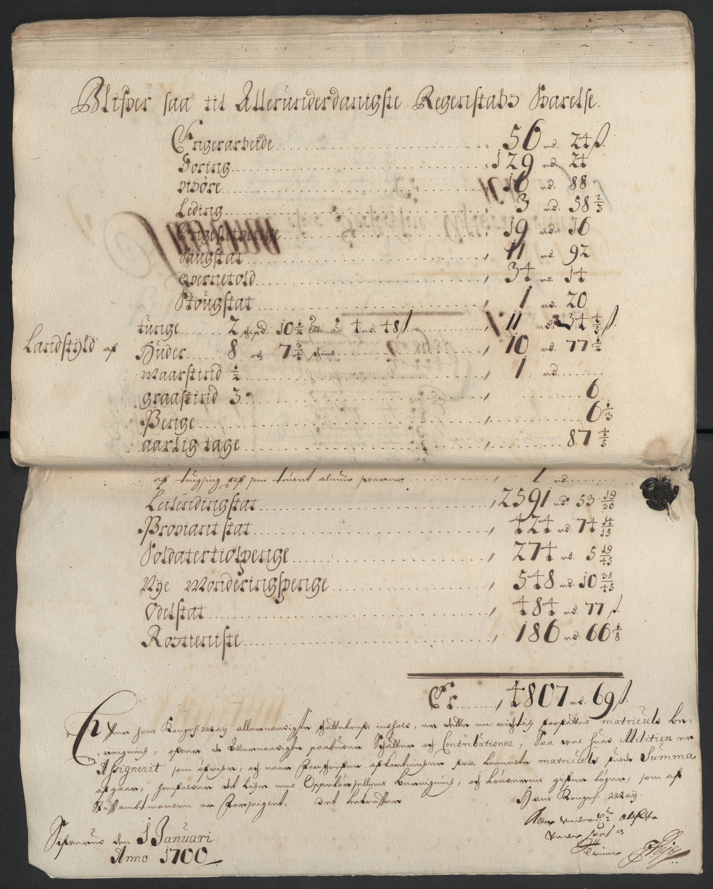 Rentekammeret inntil 1814, Reviderte regnskaper, Fogderegnskap, AV/RA-EA-4092/R13/L0837: Fogderegnskap Solør, Odal og Østerdal, 1699, p. 171