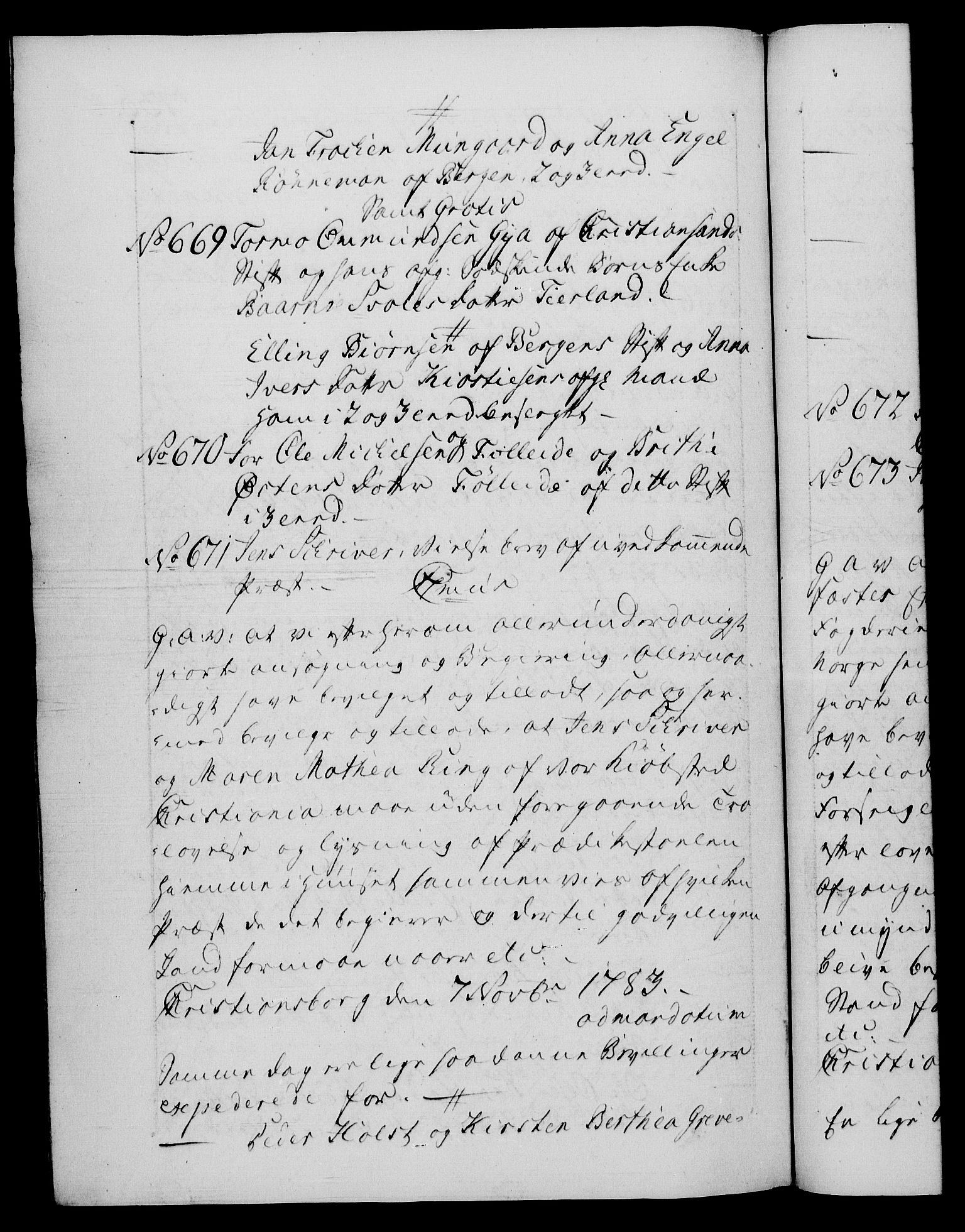 Danske Kanselli 1572-1799, RA/EA-3023/F/Fc/Fca/Fcaa/L0049: Norske registre, 1782-1783, p. 736b