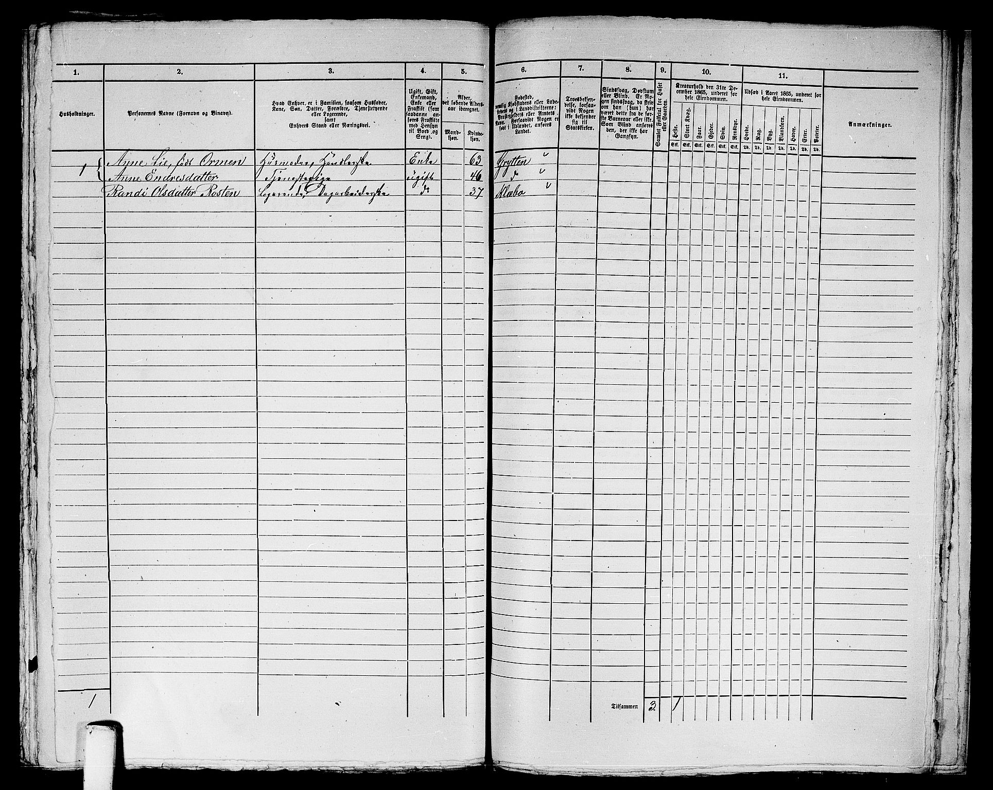 RA, 1865 census for Trondheim, 1865, p. 1526