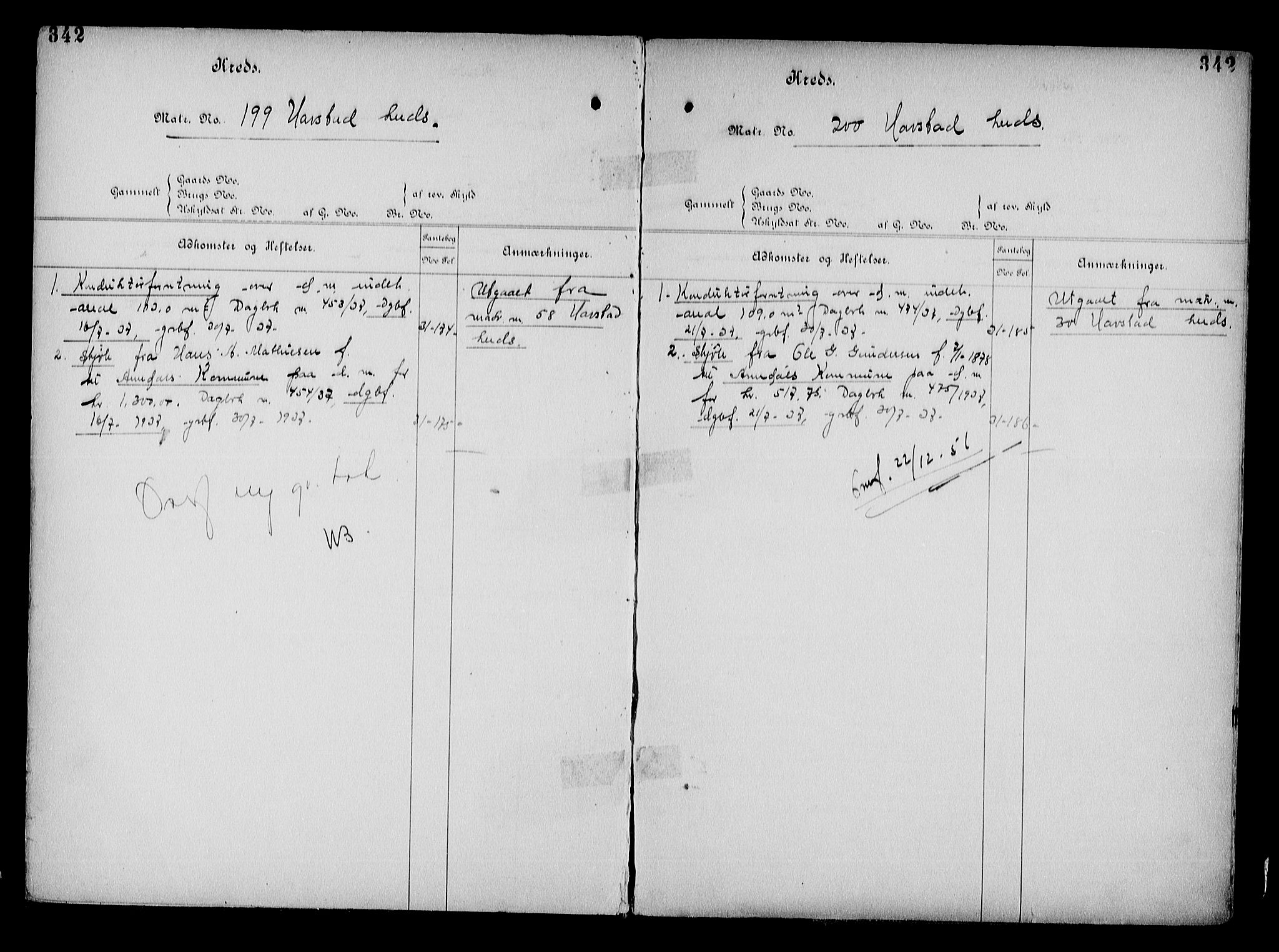 Arendal byfogd, AV/SAK-1222-0001/G/Ga/L0015: Mortgage register no. 13, 1860-1960, p. 342