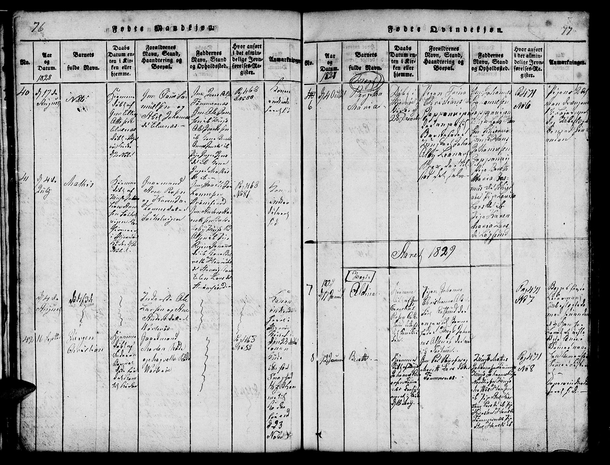 Skjervøy sokneprestkontor, SATØ/S-1300/H/Ha/Hab/L0001klokker: Parish register (copy) no. 1, 1825-1838, p. 76-77