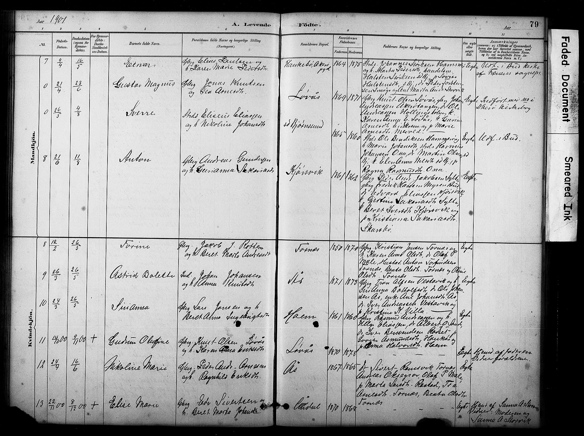 Ministerialprotokoller, klokkerbøker og fødselsregistre - Møre og Romsdal, AV/SAT-A-1454/565/L0755: Parish register (copy) no. 565C04, 1883-1903, p. 79