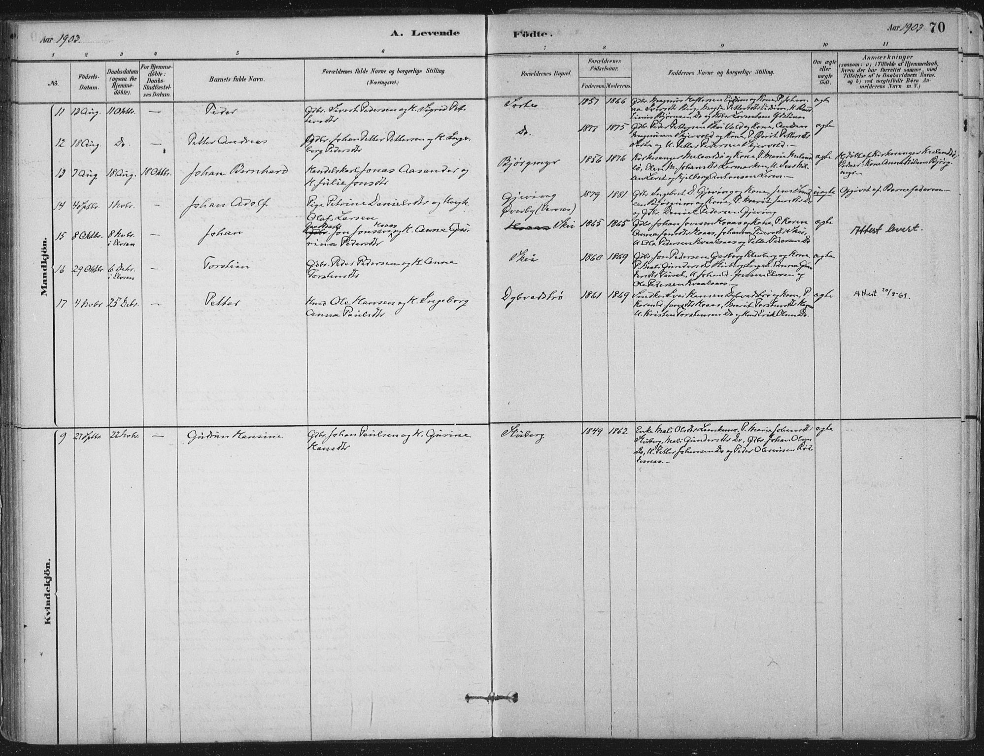 Ministerialprotokoller, klokkerbøker og fødselsregistre - Nord-Trøndelag, SAT/A-1458/710/L0095: Parish register (official) no. 710A01, 1880-1914, p. 70