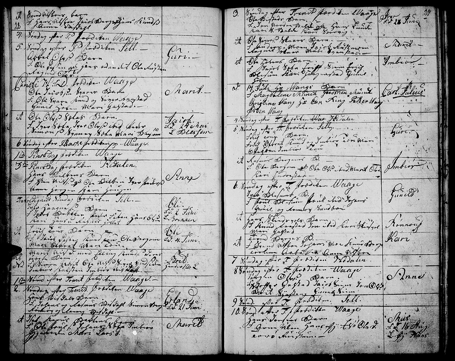 Vågå prestekontor, AV/SAH-PREST-076/H/Ha/Haa/L0002: Parish register (official) no. 2, 1810-1815, p. 28-29