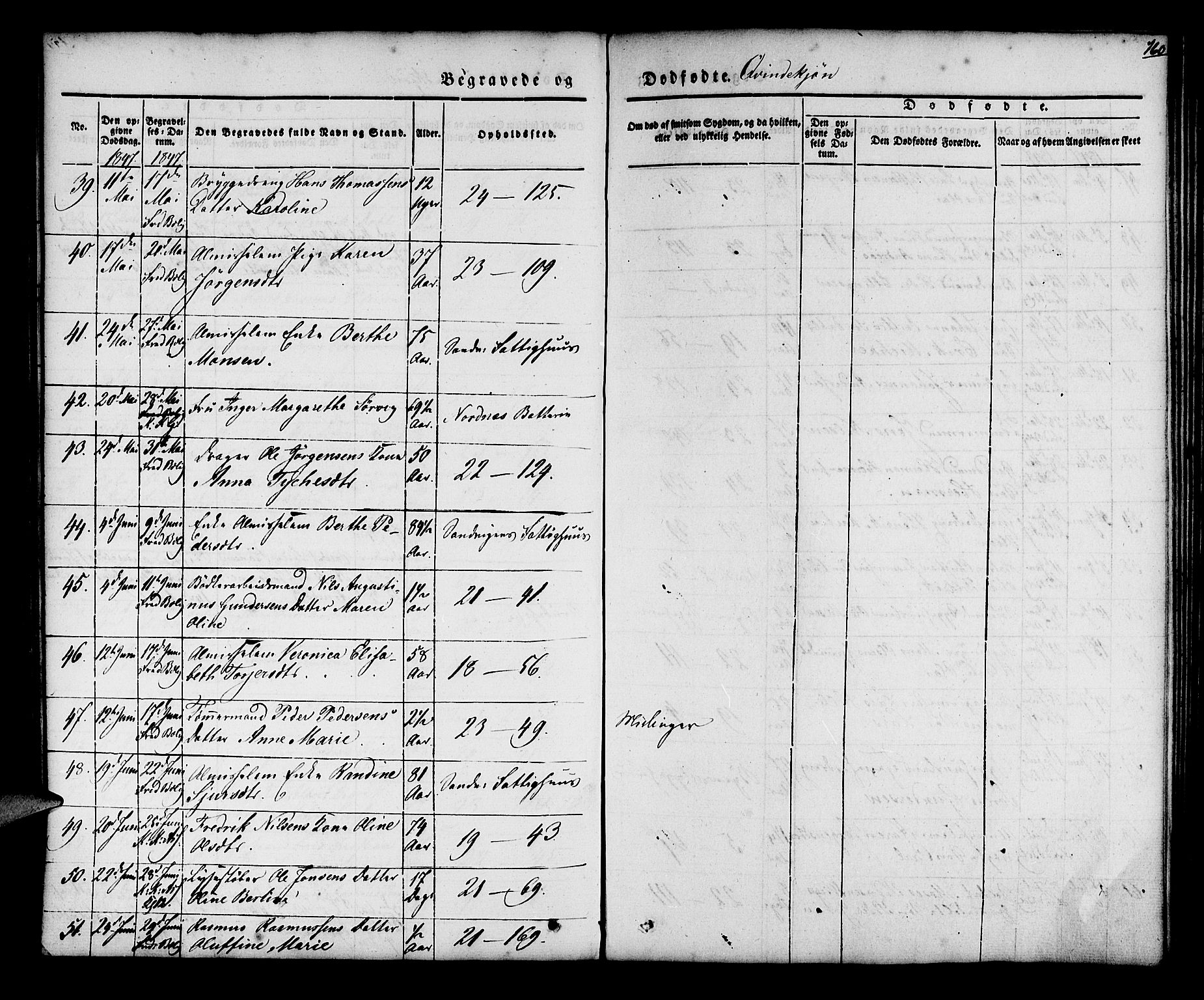 Korskirken sokneprestembete, AV/SAB-A-76101/H/Hab: Parish register (copy) no. E 1, 1837-1851, p. 160