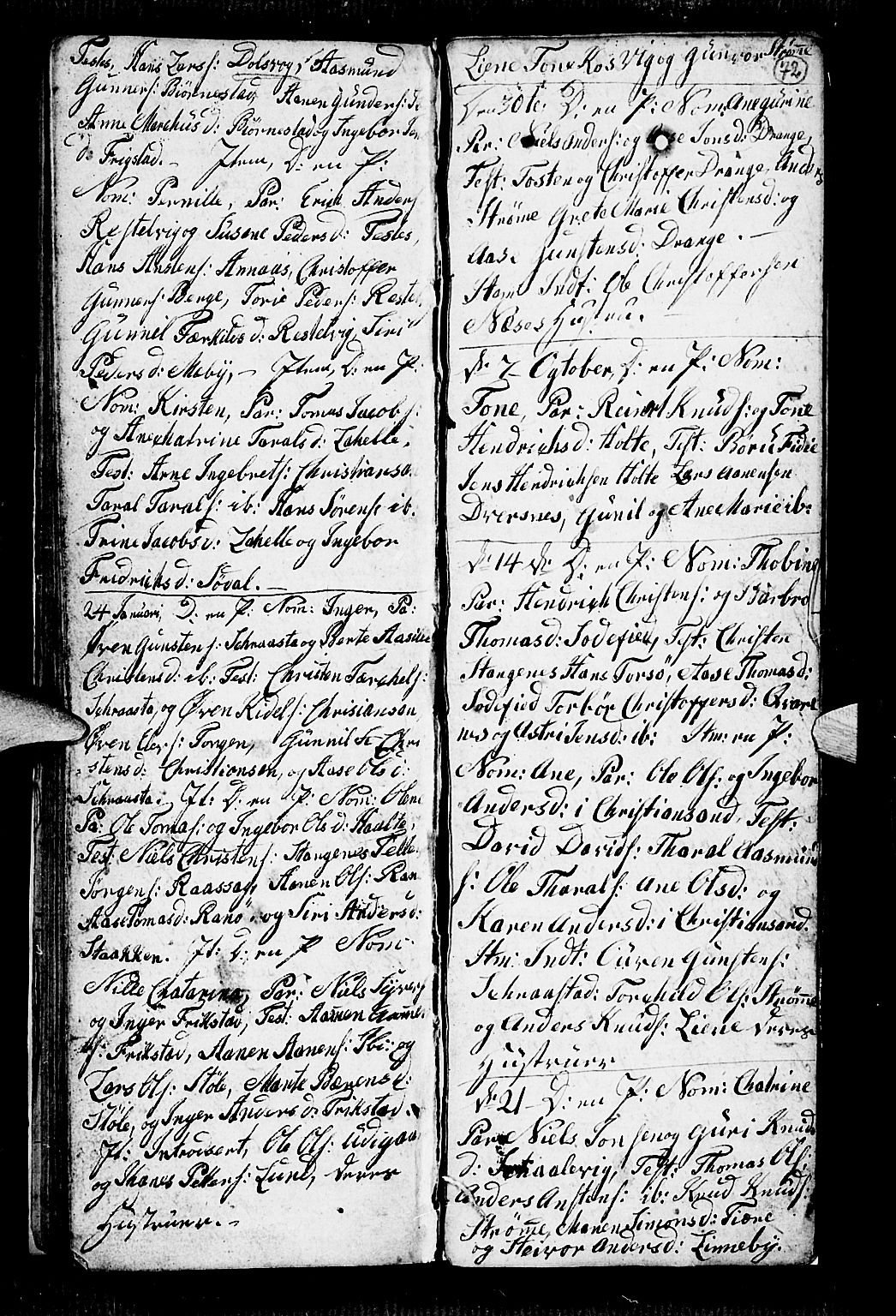 Oddernes sokneprestkontor, AV/SAK-1111-0033/F/Fb/Fba/L0002: Parish register (copy) no. B 2, 1791-1806, p. 72