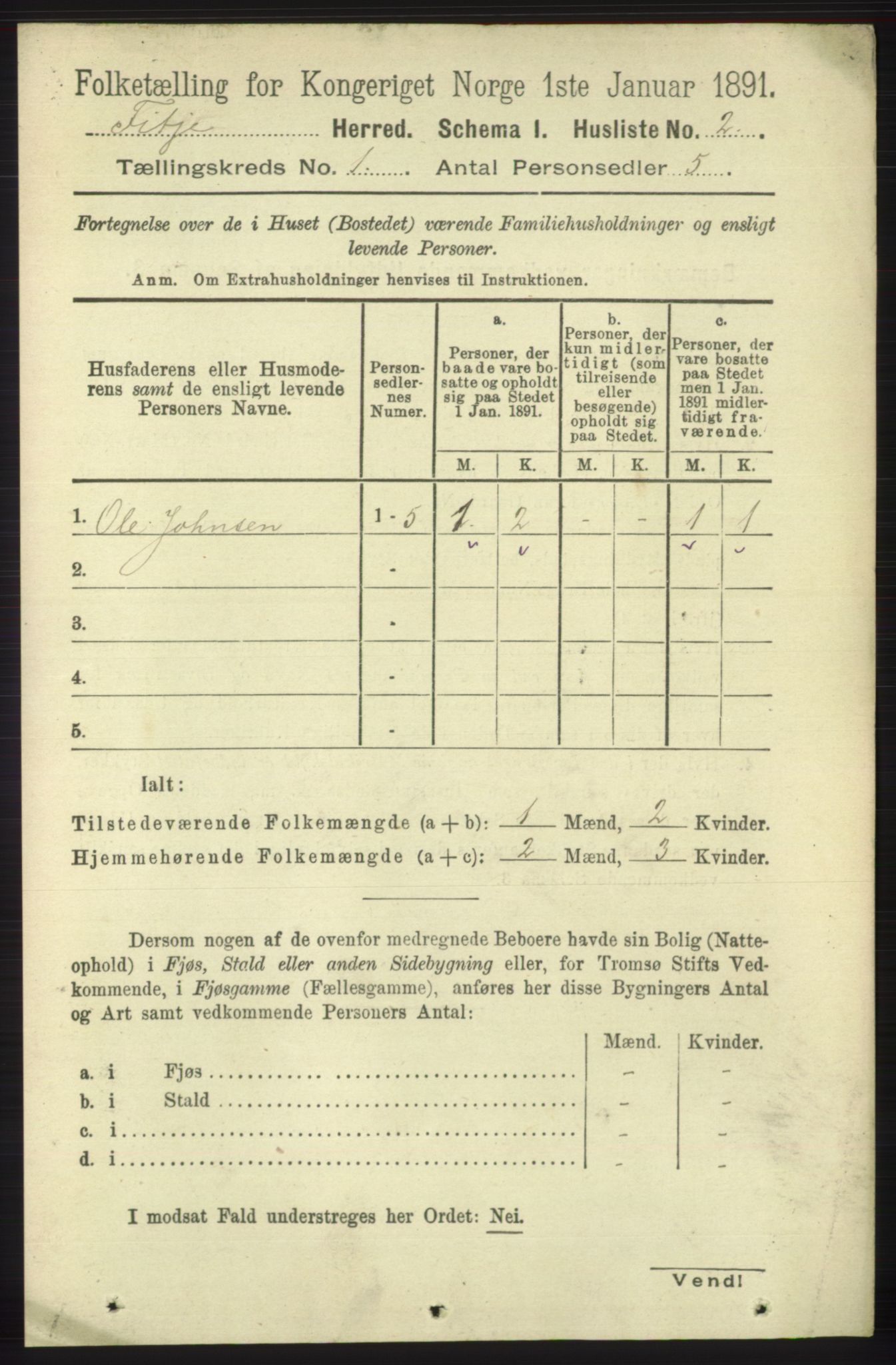 RA, 1891 census for 1222 Fitjar, 1891, p. 21