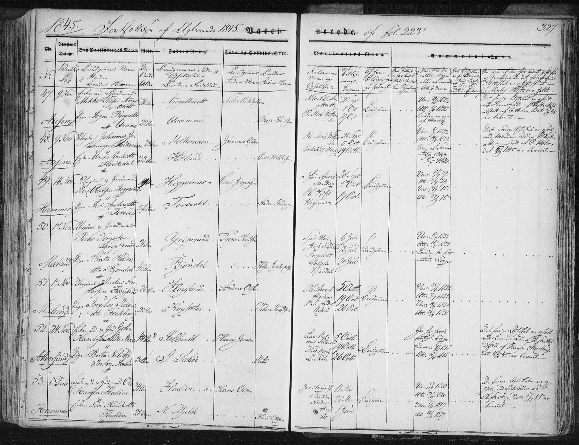 Hamre sokneprestembete, AV/SAB-A-75501/H/Ha/Haa/Haaa/L0012: Parish register (official) no. A 12, 1834-1845, p. 327