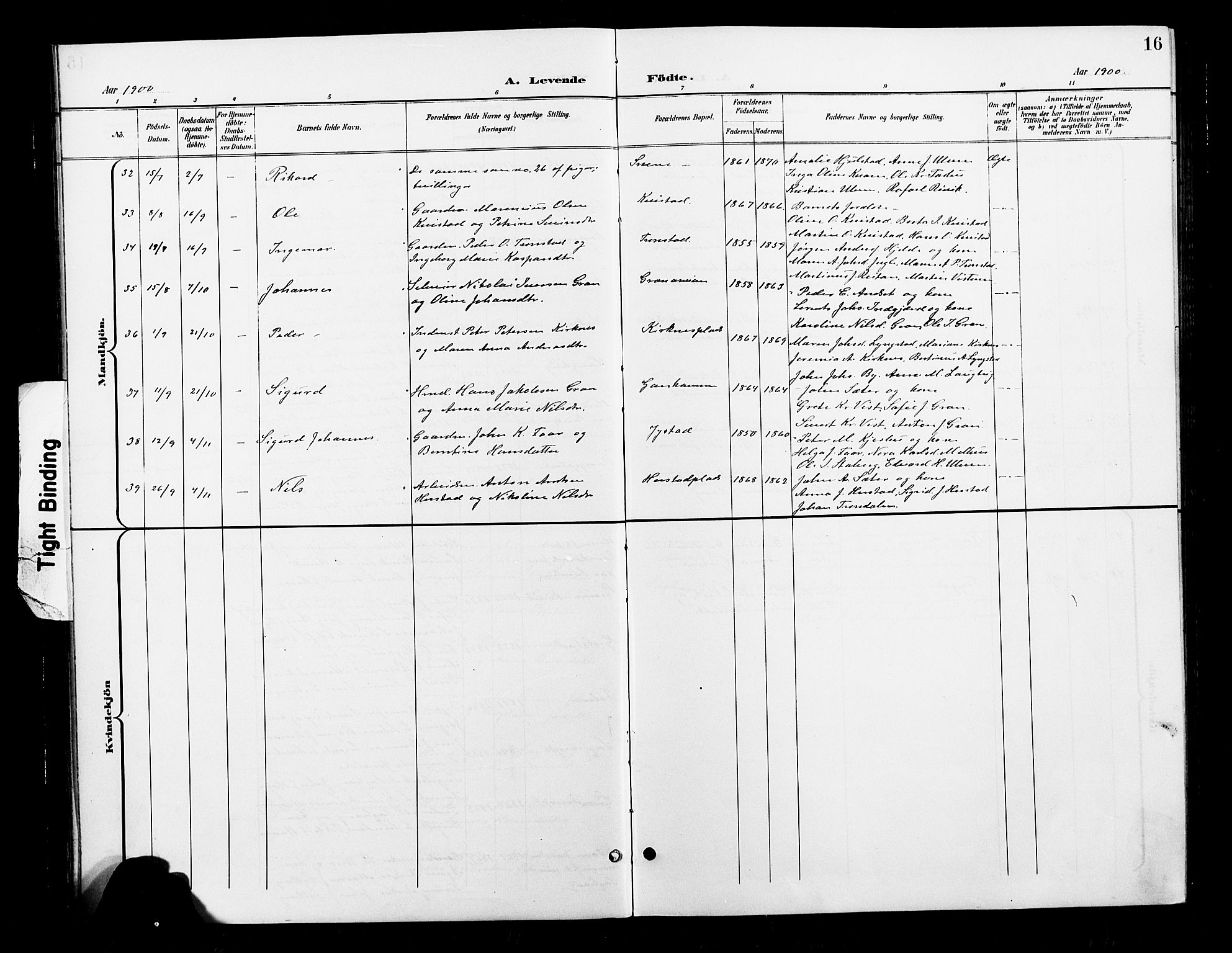 Ministerialprotokoller, klokkerbøker og fødselsregistre - Nord-Trøndelag, AV/SAT-A-1458/730/L0302: Parish register (copy) no. 730C05, 1898-1924, p. 16