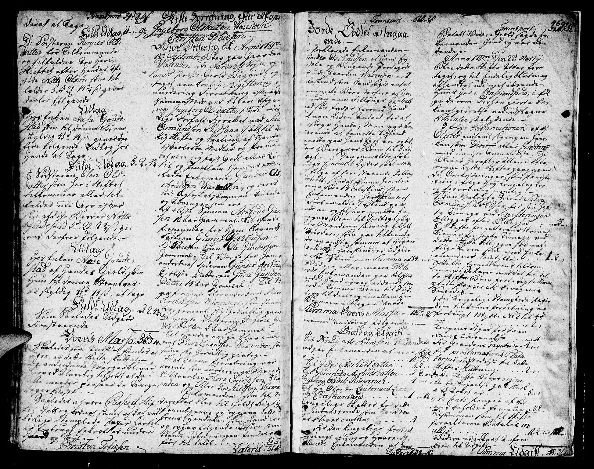 Setesdal sorenskriveri, SAK/1221-0011/H/Hc/L0009: Skifteprotokoll nr 8 med register, 1769-1781, p. 468b-469a