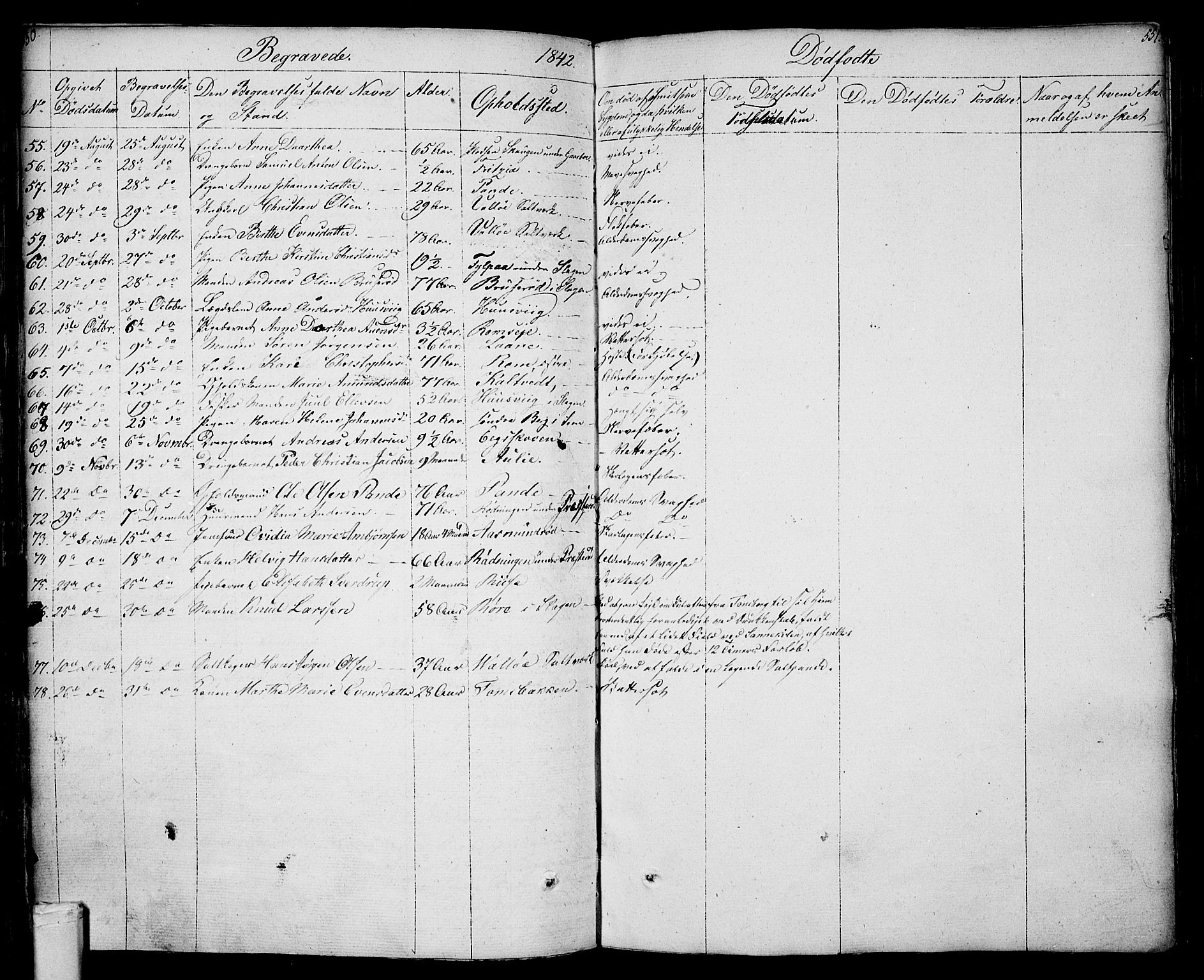 Sem kirkebøker, AV/SAKO-A-5/F/Fa/L0005: Parish register (official) no. I 5, 1825-1842, p. 550-551