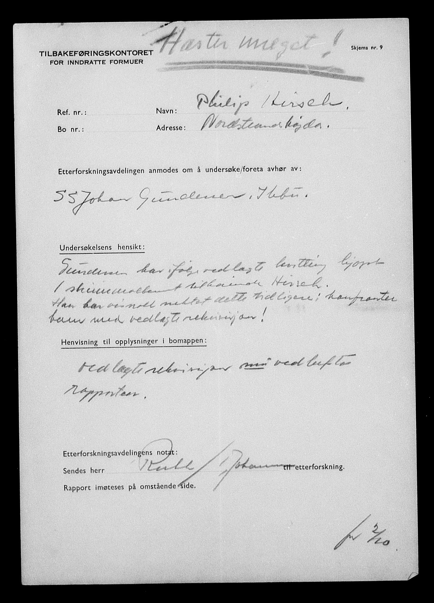 Justisdepartementet, Tilbakeføringskontoret for inndratte formuer, AV/RA-S-1564/H/Hc/Hcc/L0943: --, 1945-1947, p. 445