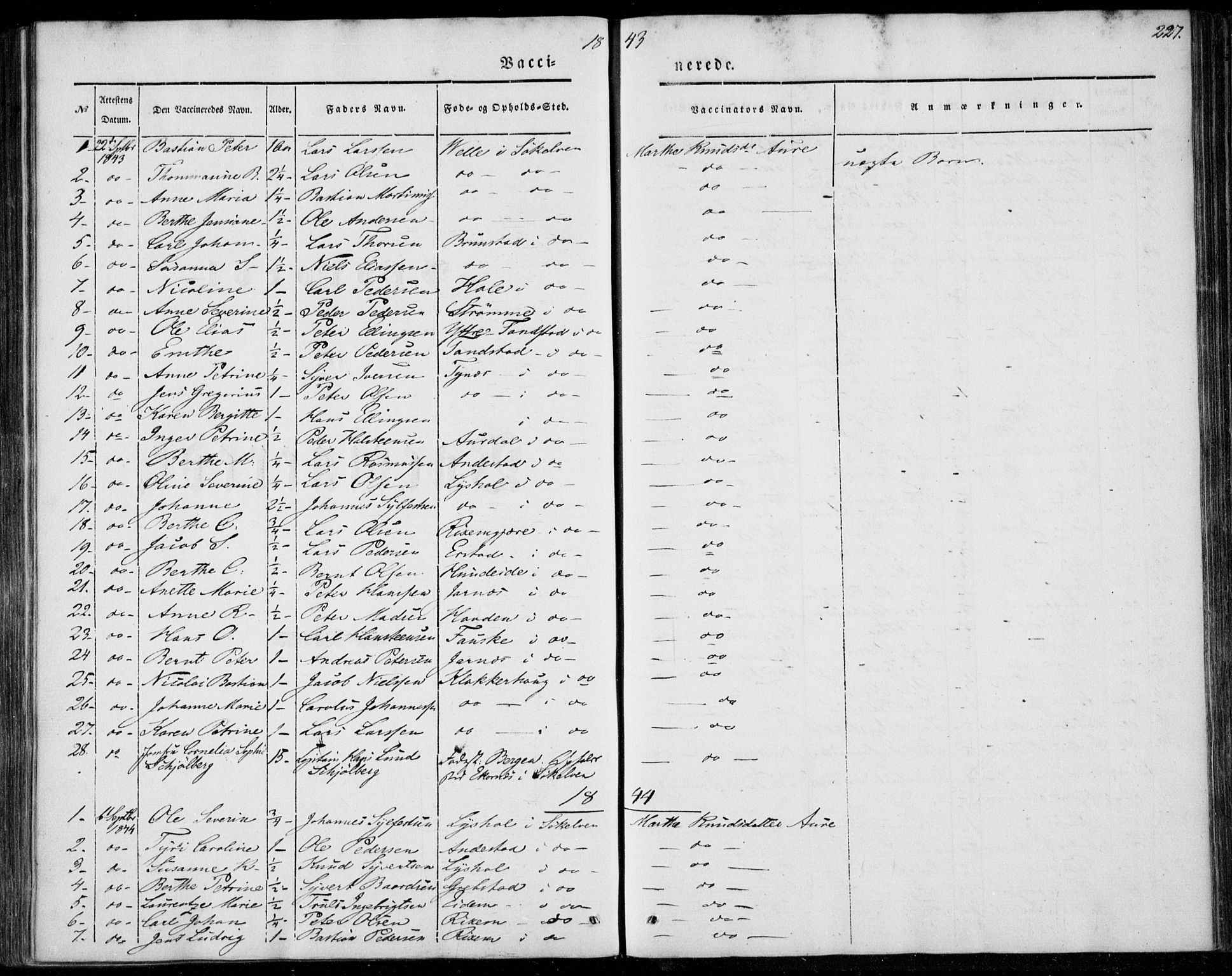 Ministerialprotokoller, klokkerbøker og fødselsregistre - Møre og Romsdal, AV/SAT-A-1454/522/L0312: Parish register (official) no. 522A07, 1843-1851, p. 227