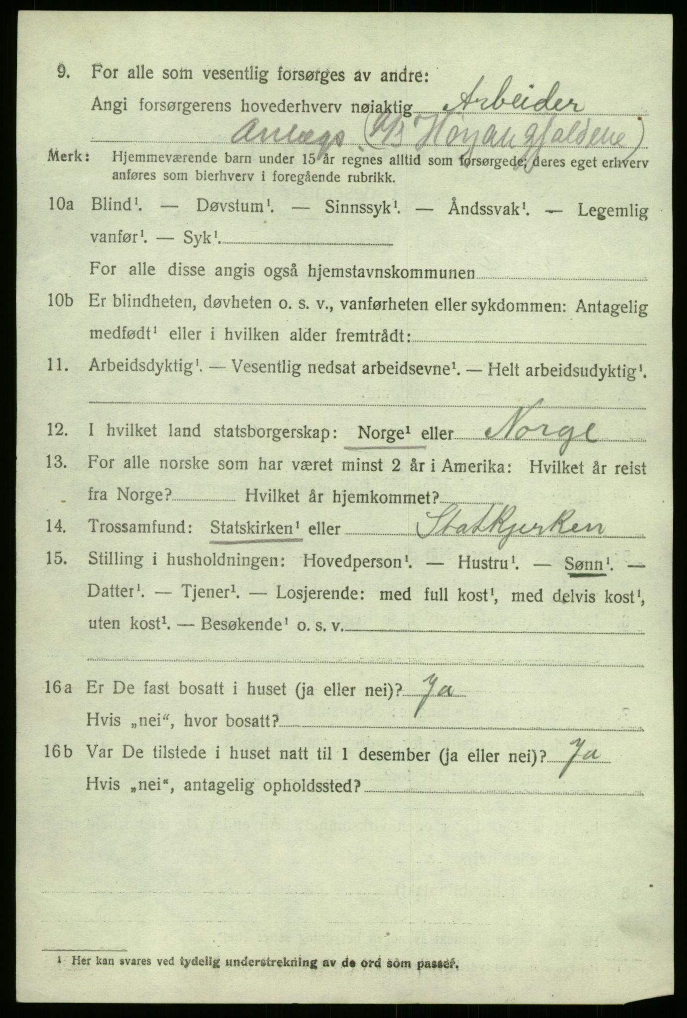 SAB, 1920 census for Kyrkjebø, 1920, p. 3678