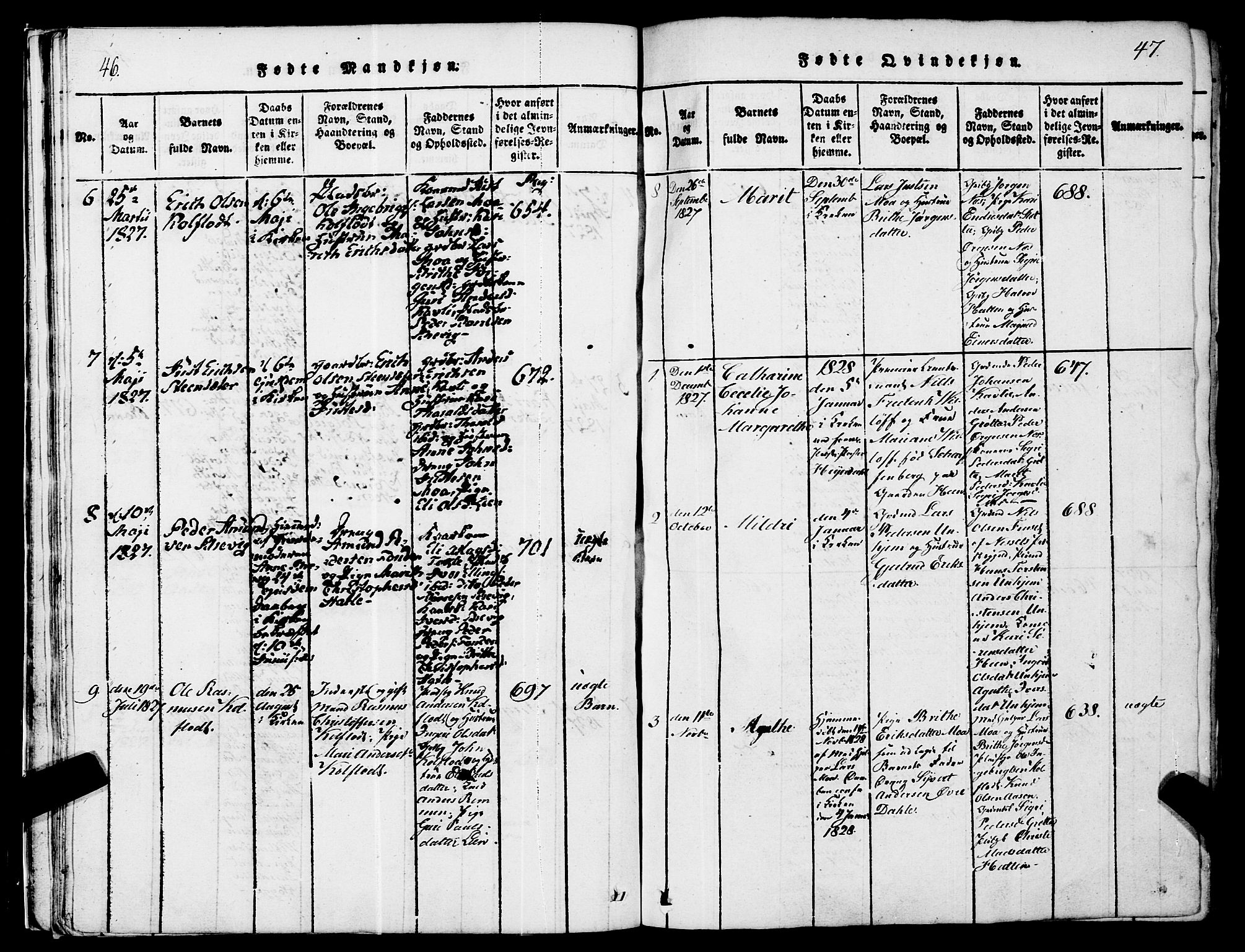 Ministerialprotokoller, klokkerbøker og fødselsregistre - Møre og Romsdal, AV/SAT-A-1454/545/L0585: Parish register (official) no. 545A01, 1818-1853, p. 46-47