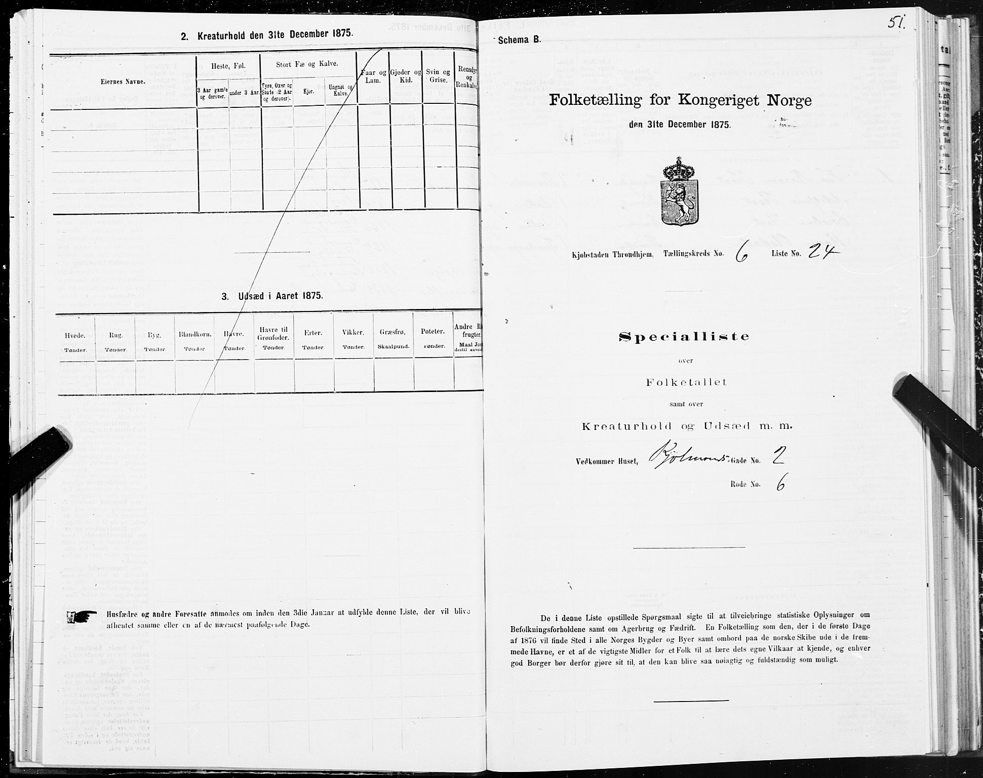 SAT, 1875 census for 1601 Trondheim, 1875, p. 4051