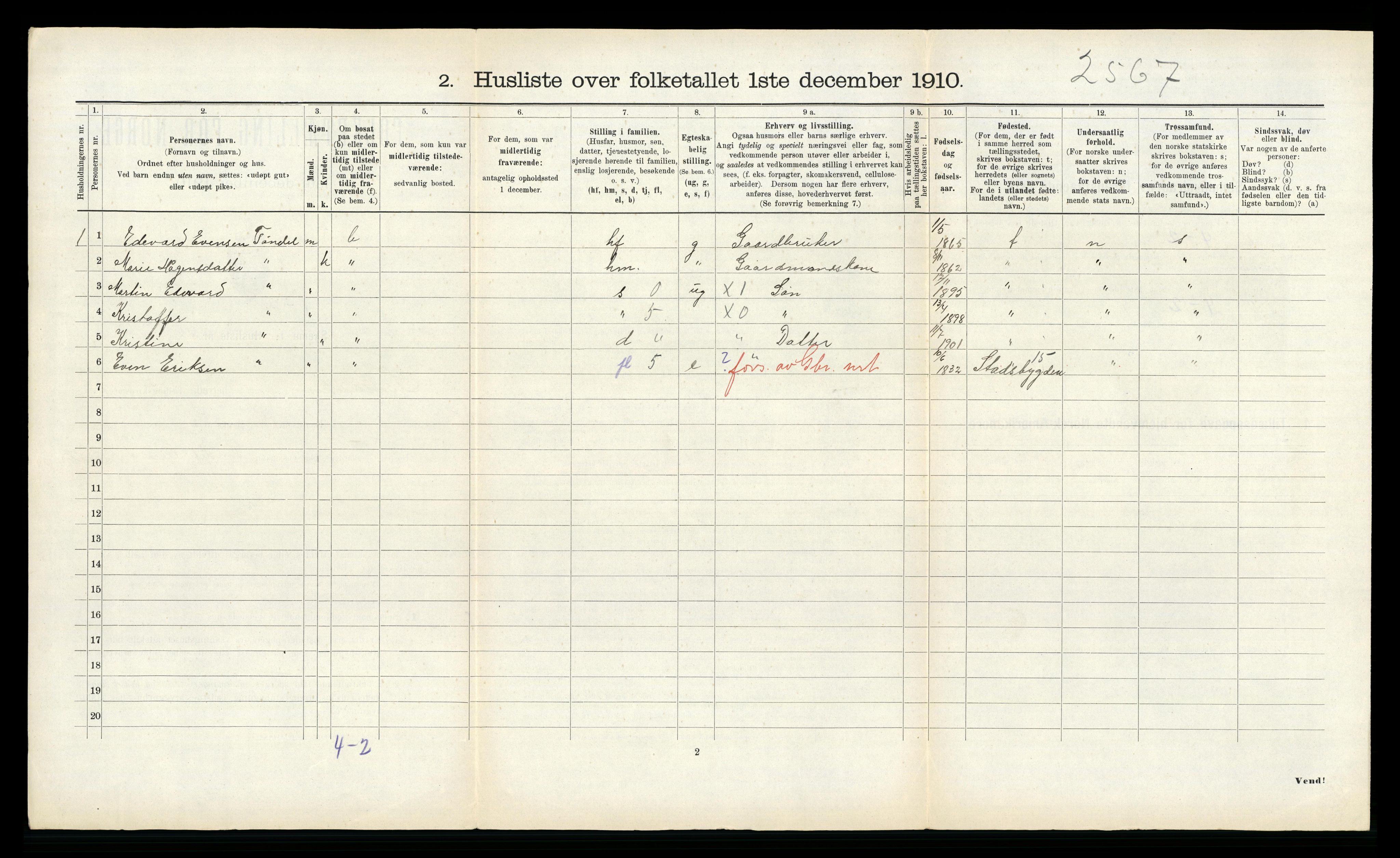 RA, 1910 census for Lensvik, 1910, p. 44