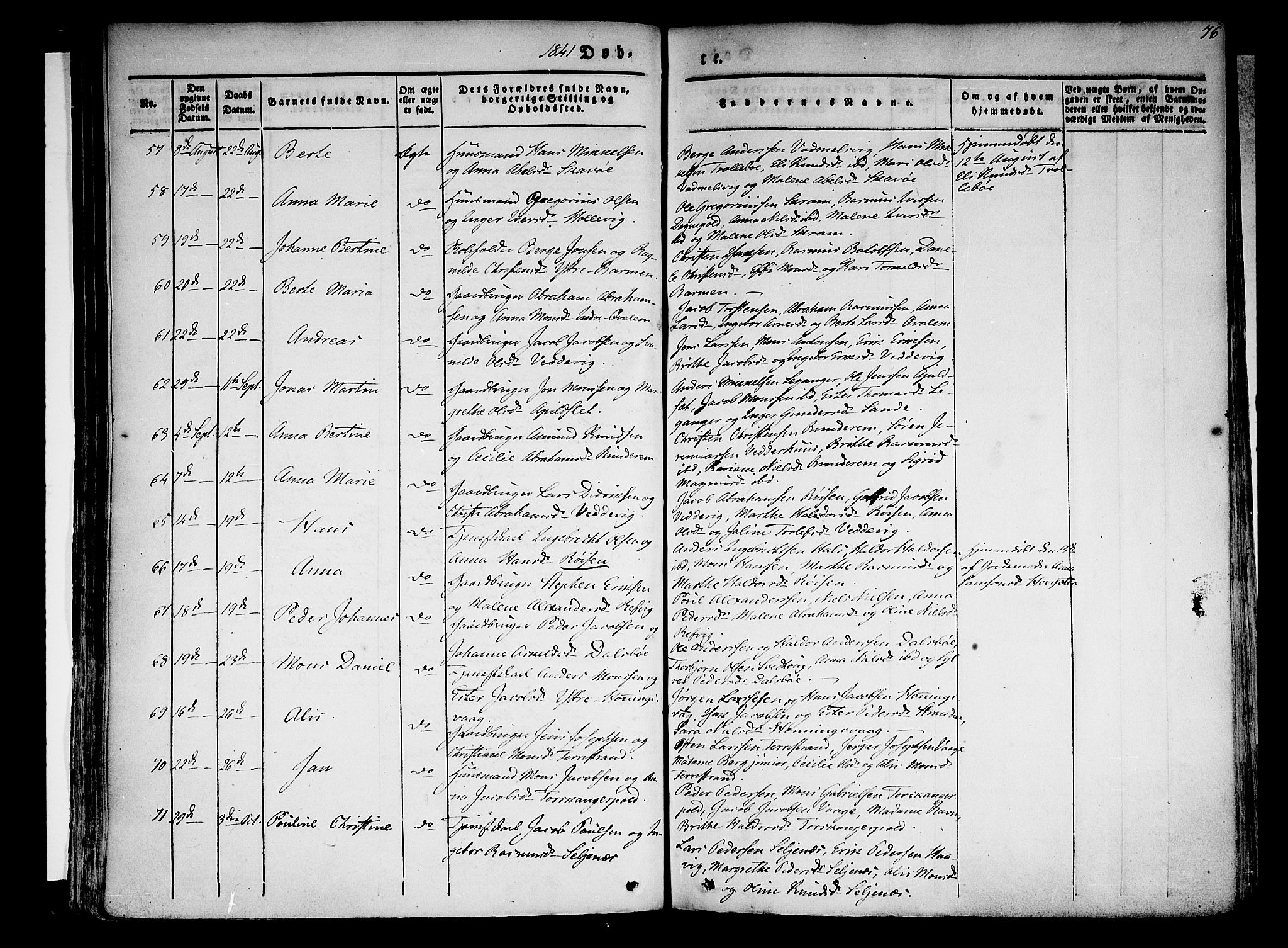 Selje sokneprestembete, SAB/A-99938/H/Ha/Haa/Haaa: Parish register (official) no. A 9, 1829-1844, p. 76