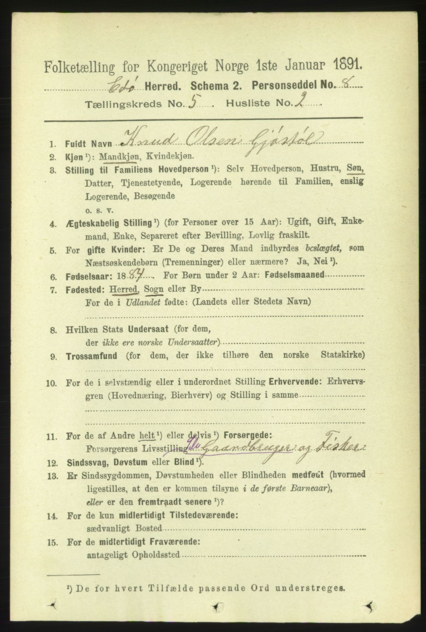 RA, 1891 census for 1573 Edøy, 1891, p. 1211