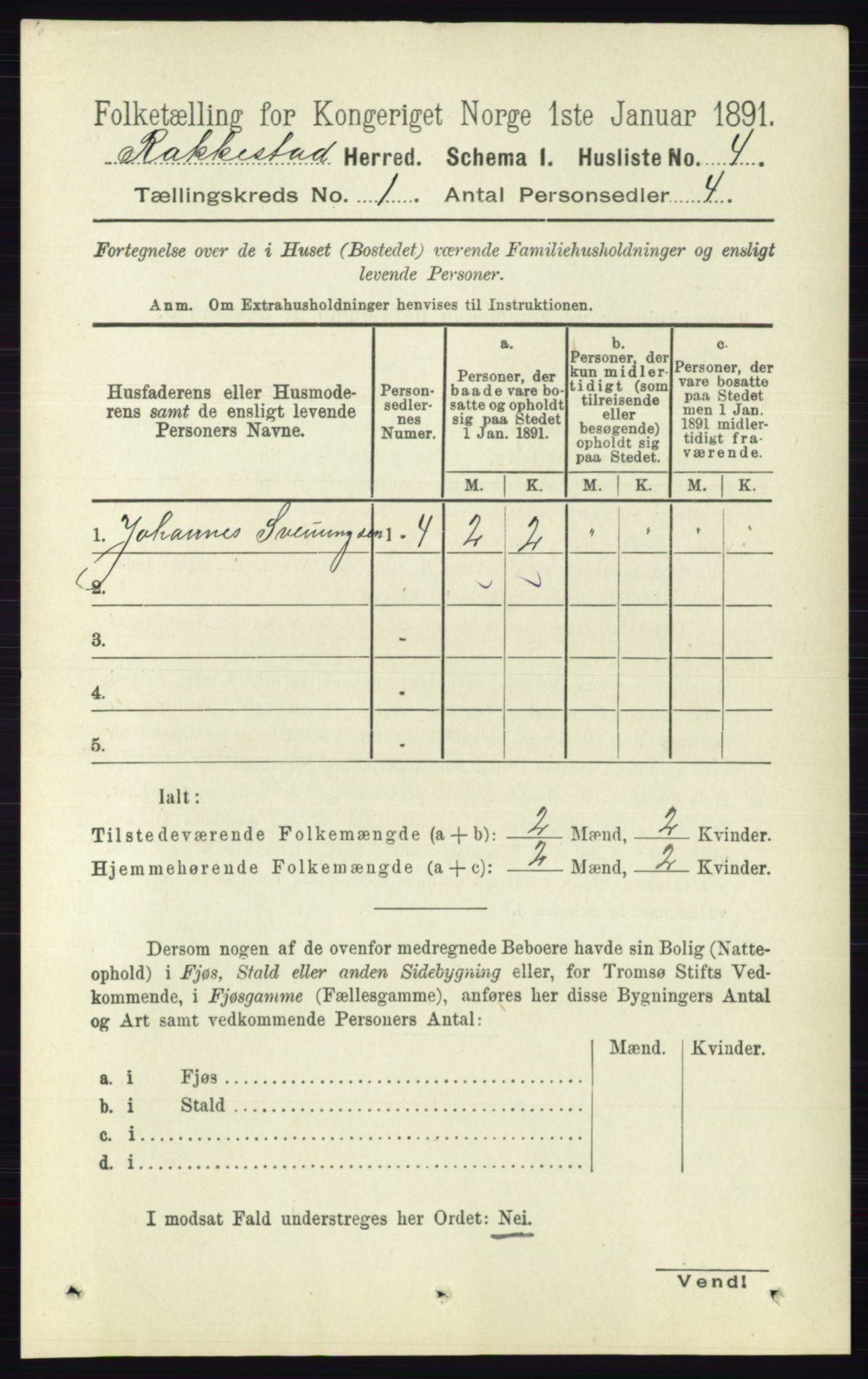 RA, 1891 census for 0128 Rakkestad, 1891, p. 45