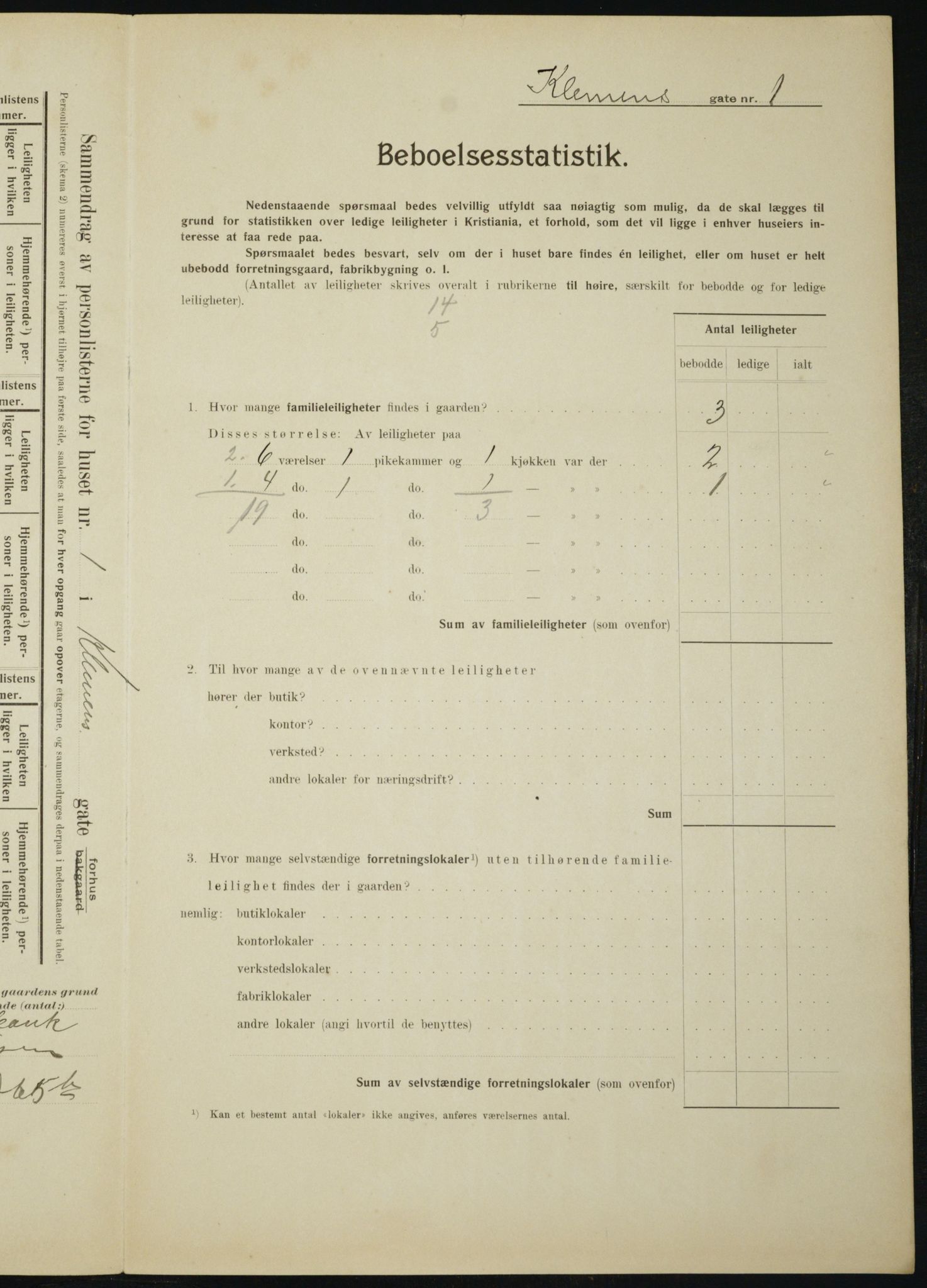 OBA, Municipal Census 1910 for Kristiania, 1910, p. 12258