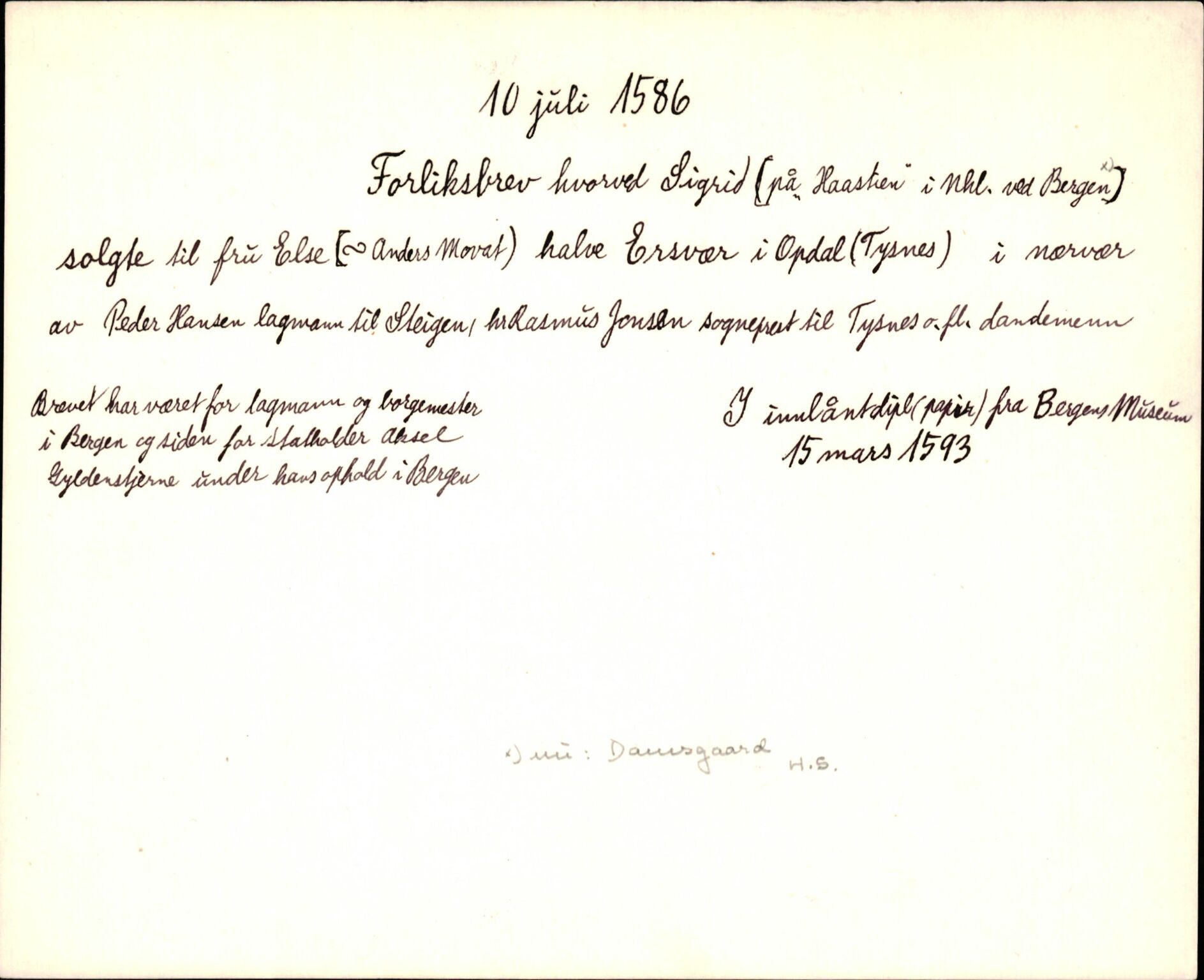 Riksarkivets diplomsamling, AV/RA-EA-5965/F35/F35d/L0001: Innlånte diplomer, seddelregister, 1316-1591, p. 587