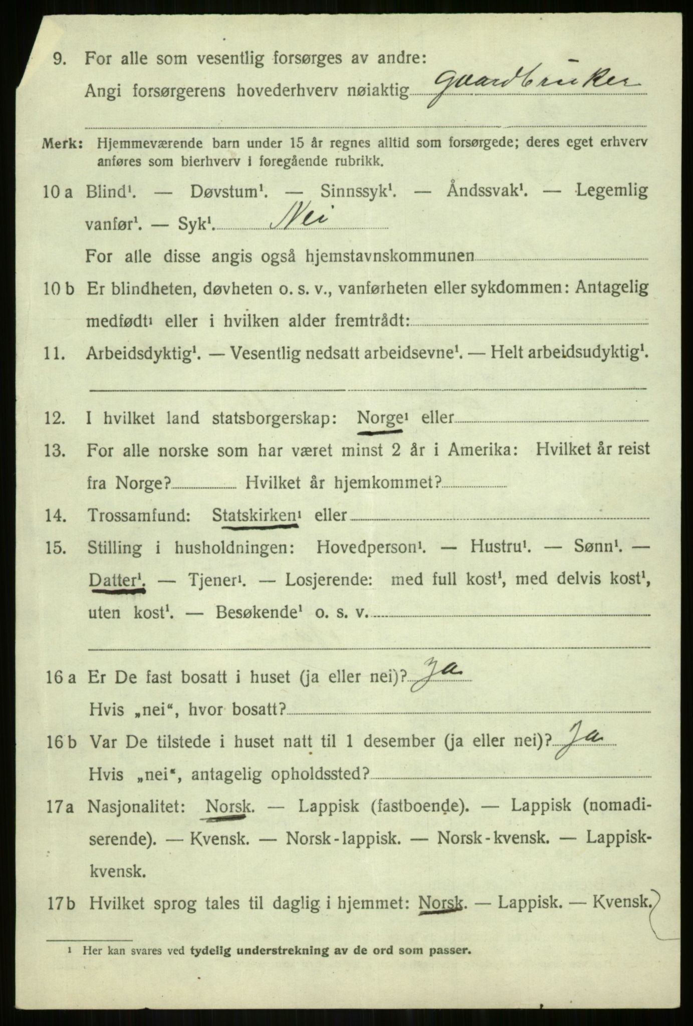 SATØ, 1920 census for Bardu, 1920, p. 632