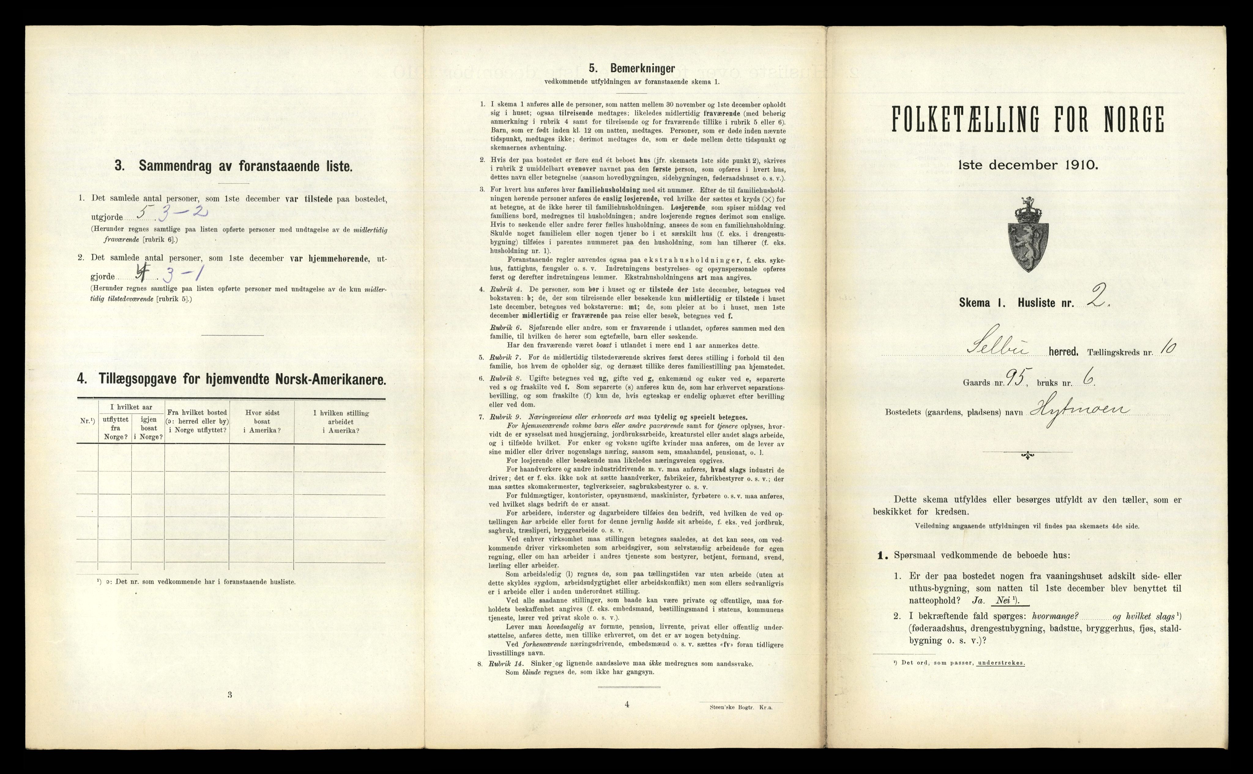 RA, 1910 census for Selbu, 1910, p. 1000