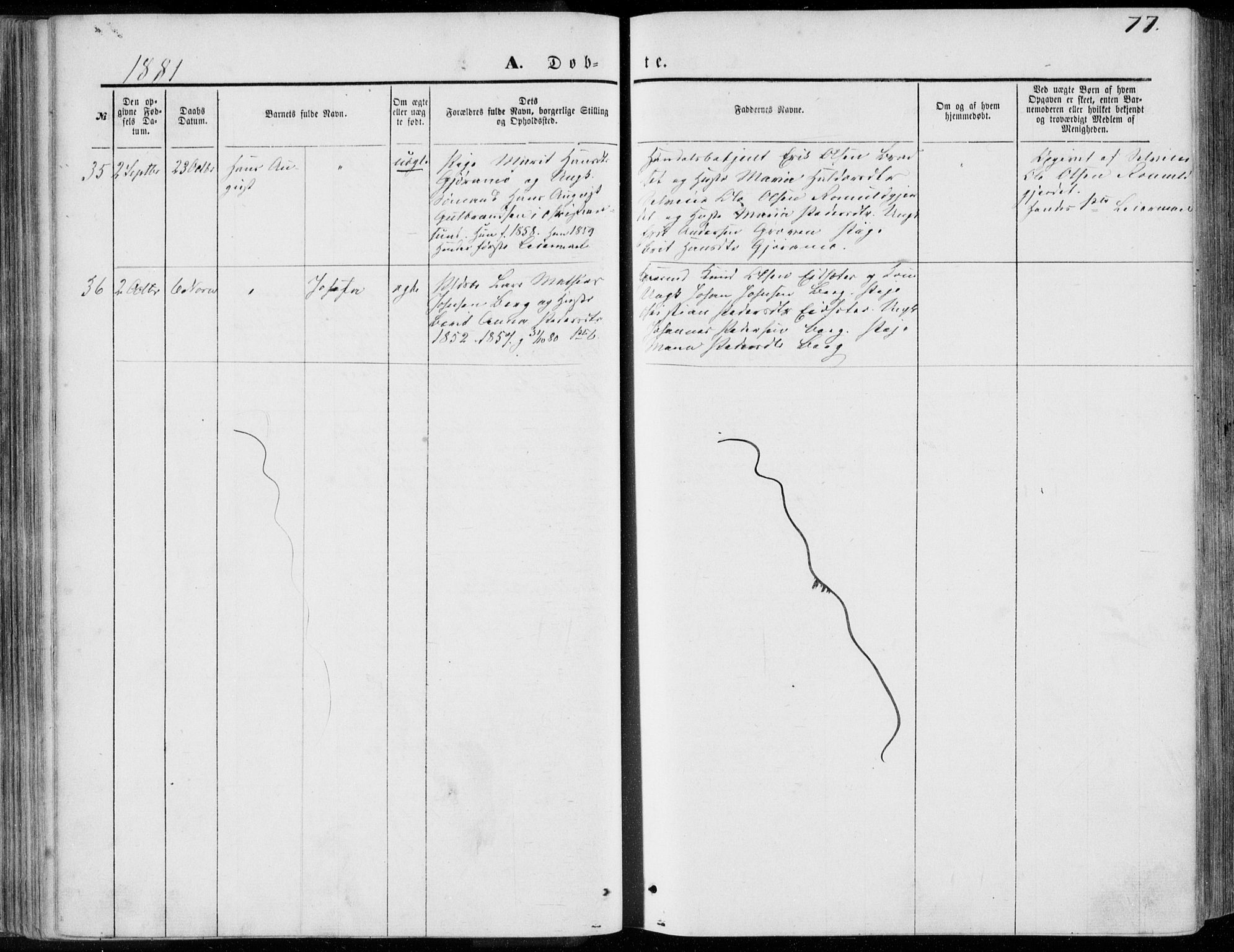 Ministerialprotokoller, klokkerbøker og fødselsregistre - Møre og Romsdal, SAT/A-1454/557/L0681: Parish register (official) no. 557A03, 1869-1886, p. 77