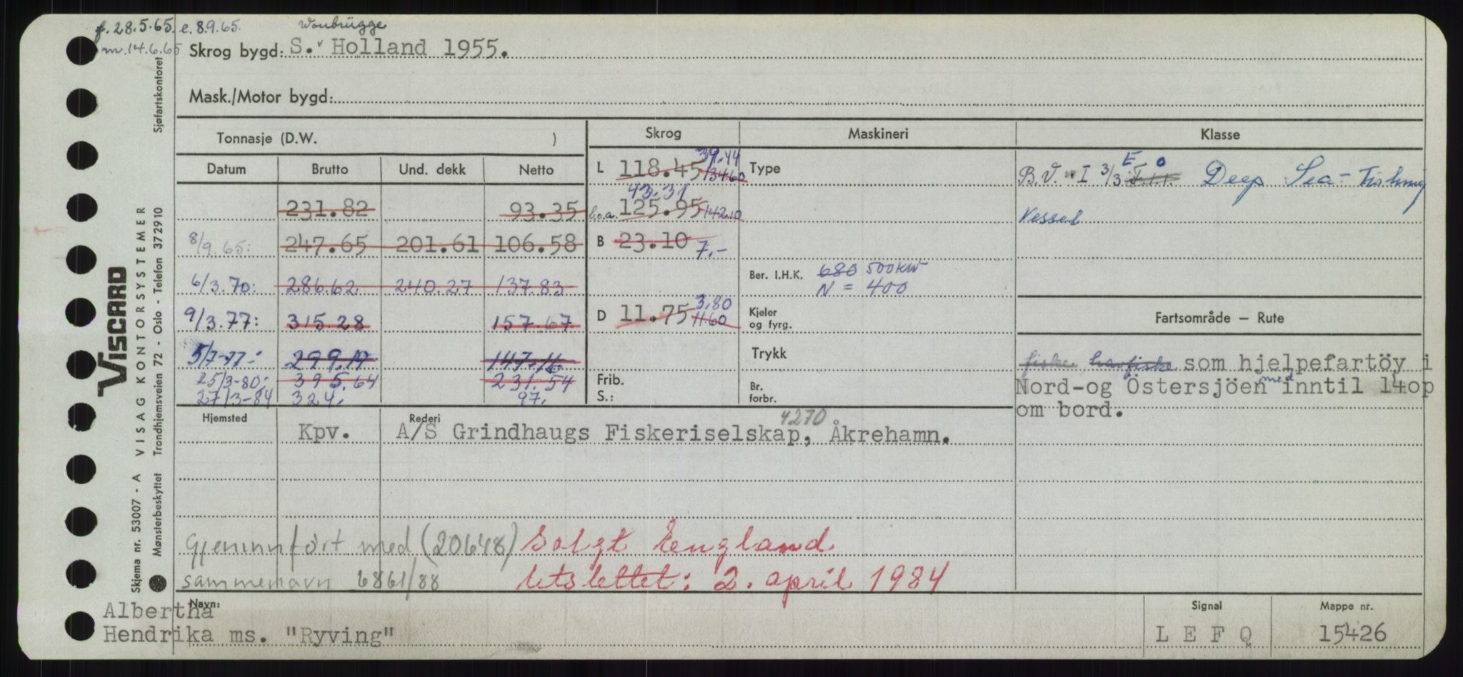 Sjøfartsdirektoratet med forløpere, Skipsmålingen, RA/S-1627/H/Hd/L0031: Fartøy, Rju-Sam, p. 431