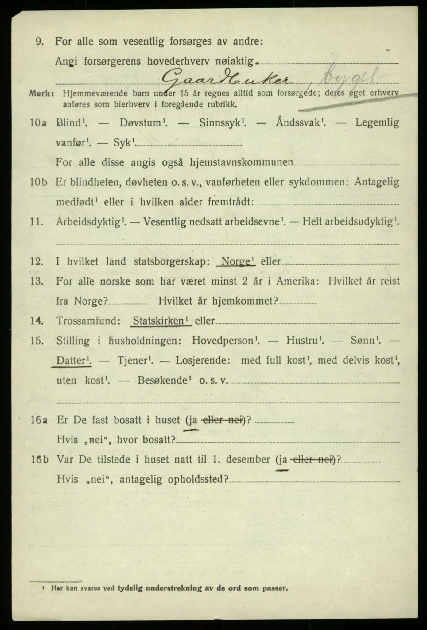 SAB, 1920 census for Kvam, 1920, p. 3244