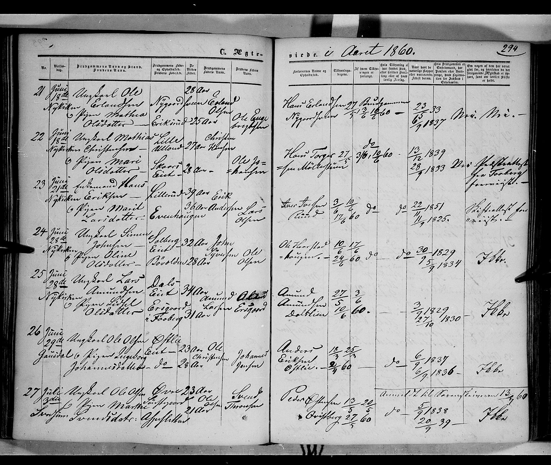 Gausdal prestekontor, AV/SAH-PREST-090/H/Ha/Haa/L0008: Parish register (official) no. 8, 1850-1861, p. 294