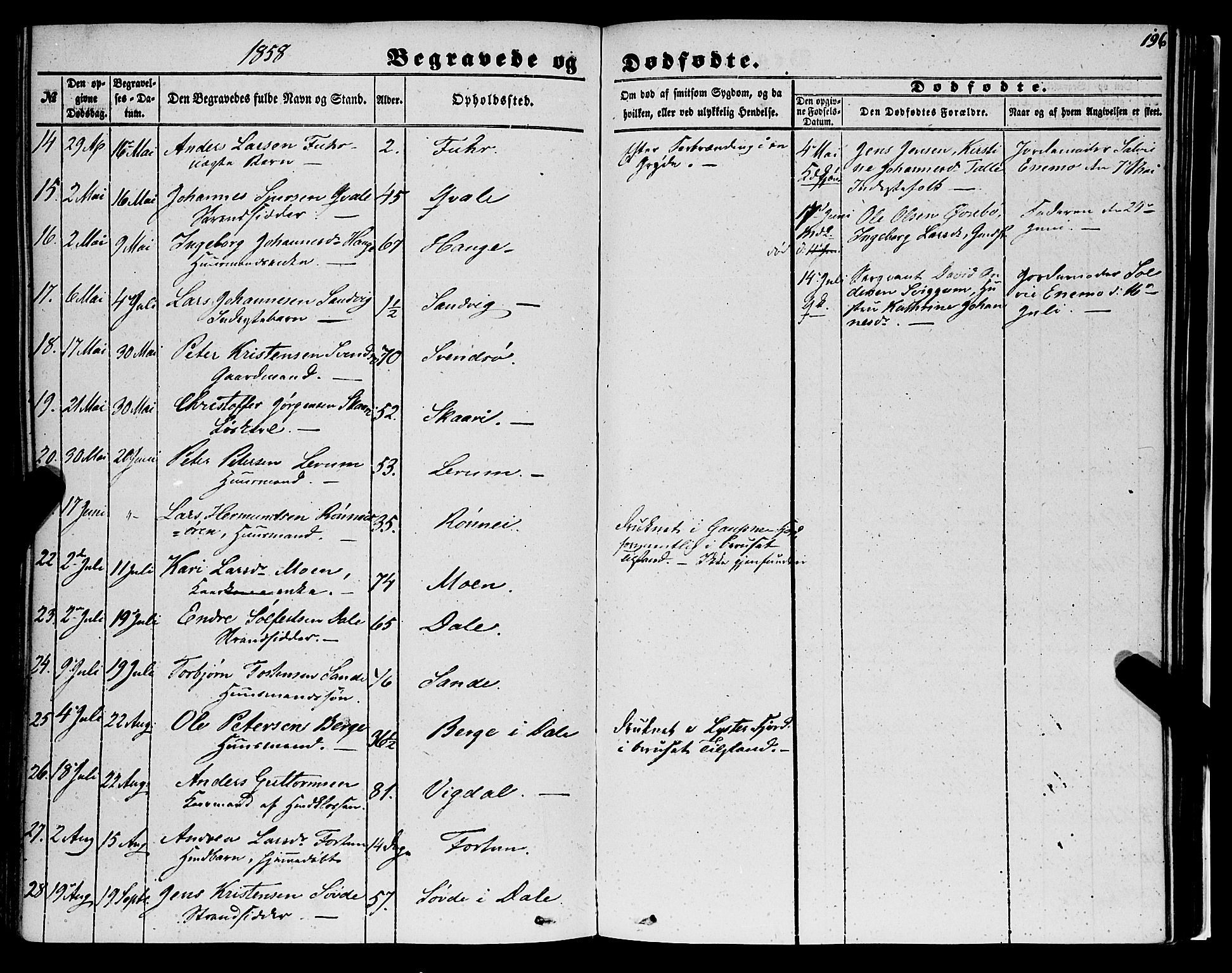 Luster sokneprestembete, AV/SAB-A-81101/H/Haa/Haaa/L0007: Parish register (official) no. A 7, 1849-1859, p. 196