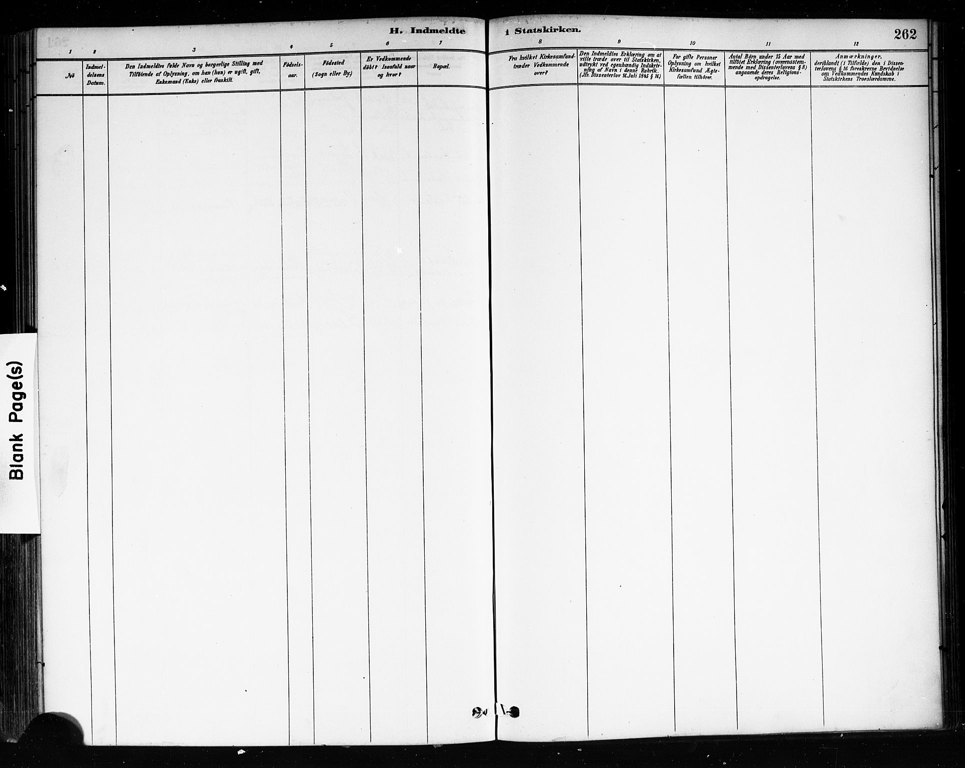 Brevik kirkebøker, SAKO/A-255/F/Fa/L0007: Parish register (official) no. 7, 1882-1900, p. 262