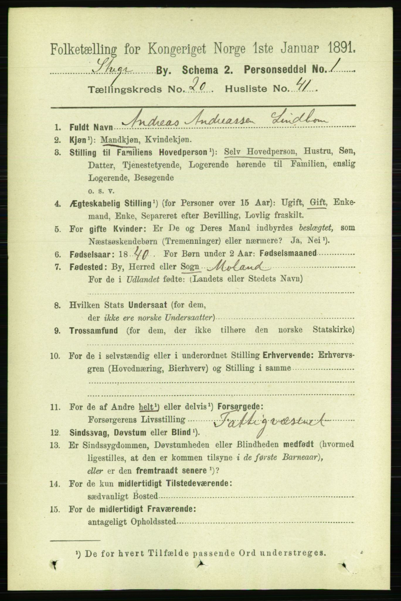 RA, 1891 census for 1103 Stavanger, 1891, p. 23396