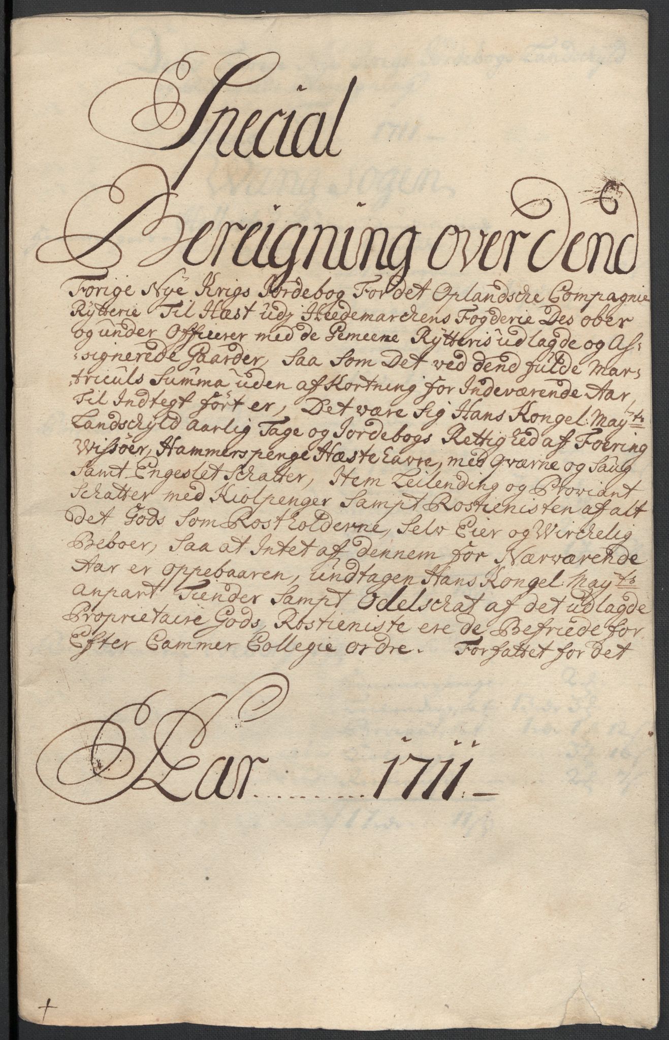 Rentekammeret inntil 1814, Reviderte regnskaper, Fogderegnskap, RA/EA-4092/R16/L1047: Fogderegnskap Hedmark, 1711, p. 400