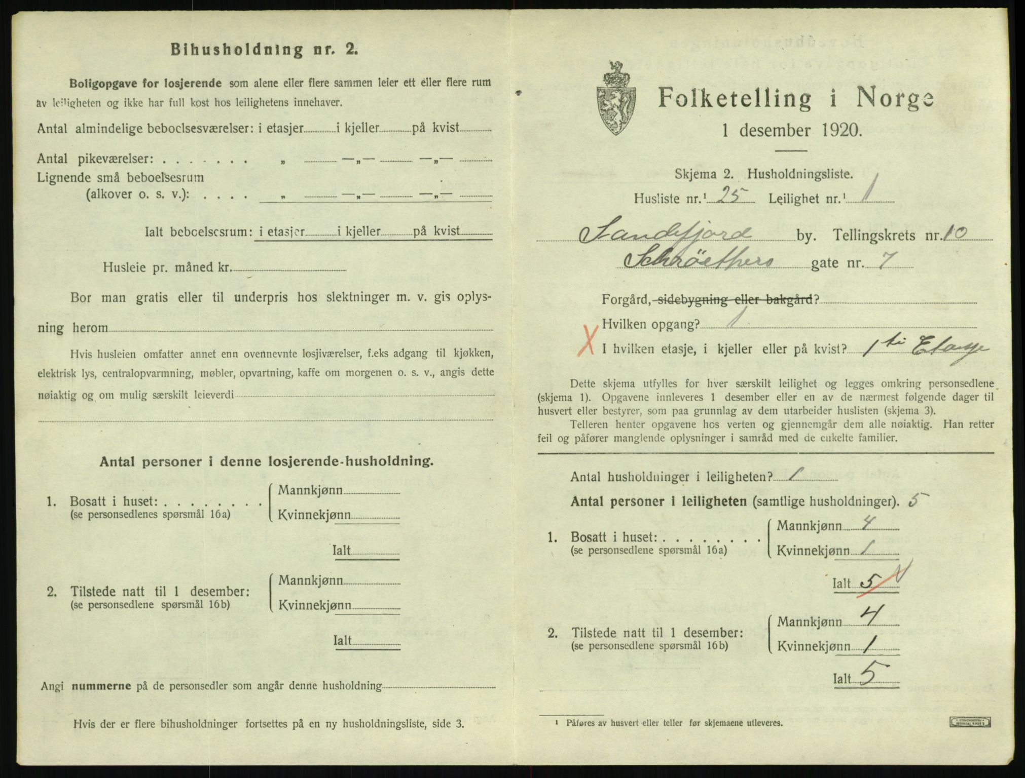 SAKO, 1920 census for Sandefjord, 1920, p. 3914