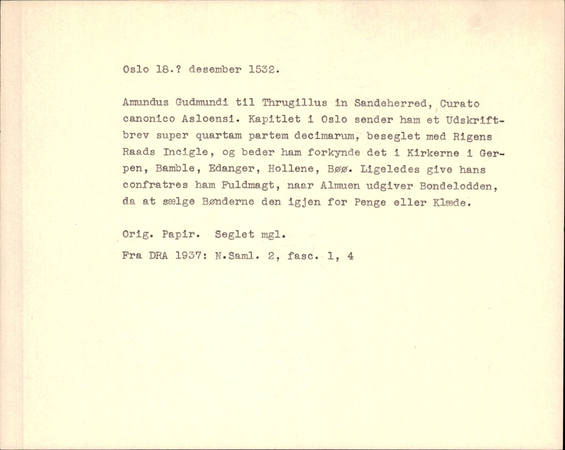 Riksarkivets diplomsamling, AV/RA-EA-5965/F35/F35f/L0002: Regestsedler: Diplomer fra DRA 1937 og 1996, p. 761