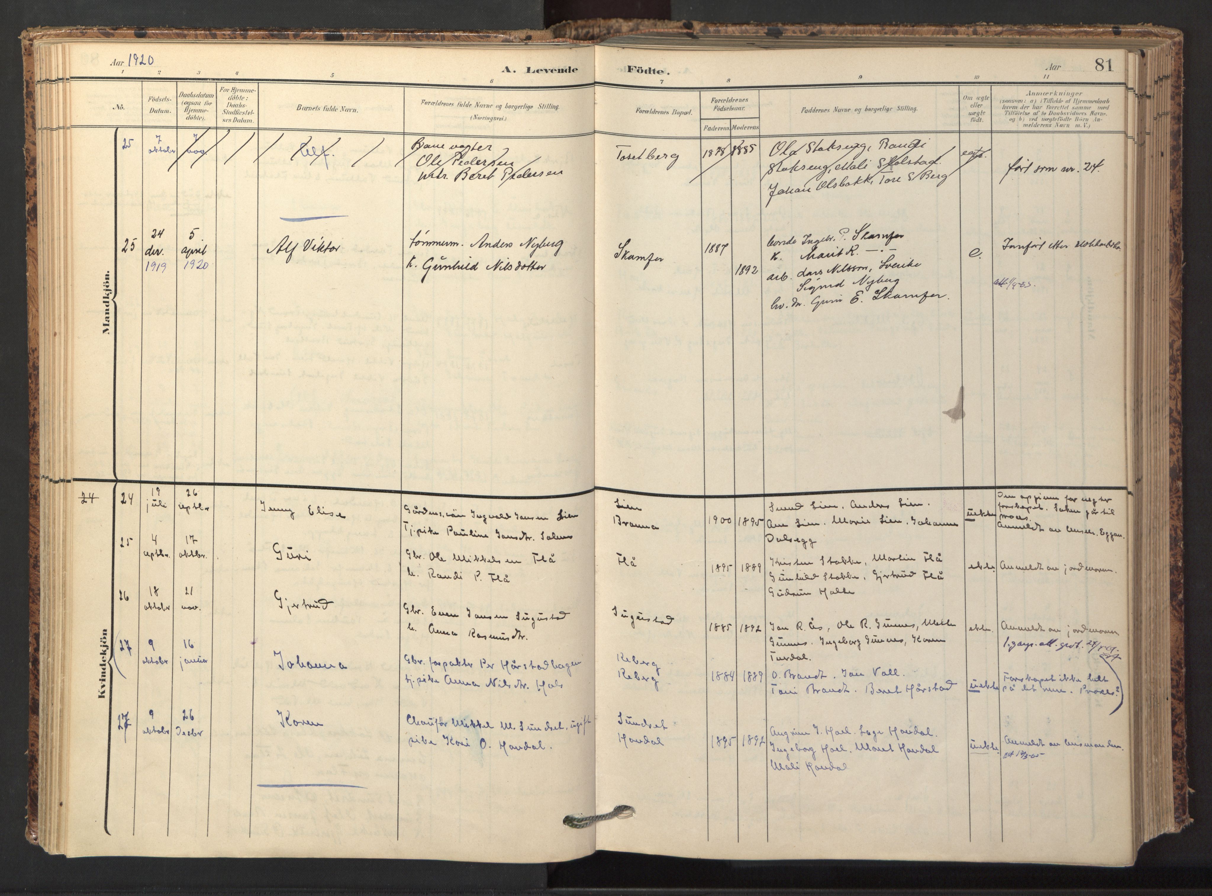 Ministerialprotokoller, klokkerbøker og fødselsregistre - Sør-Trøndelag, SAT/A-1456/674/L0873: Parish register (official) no. 674A05, 1908-1923, p. 81