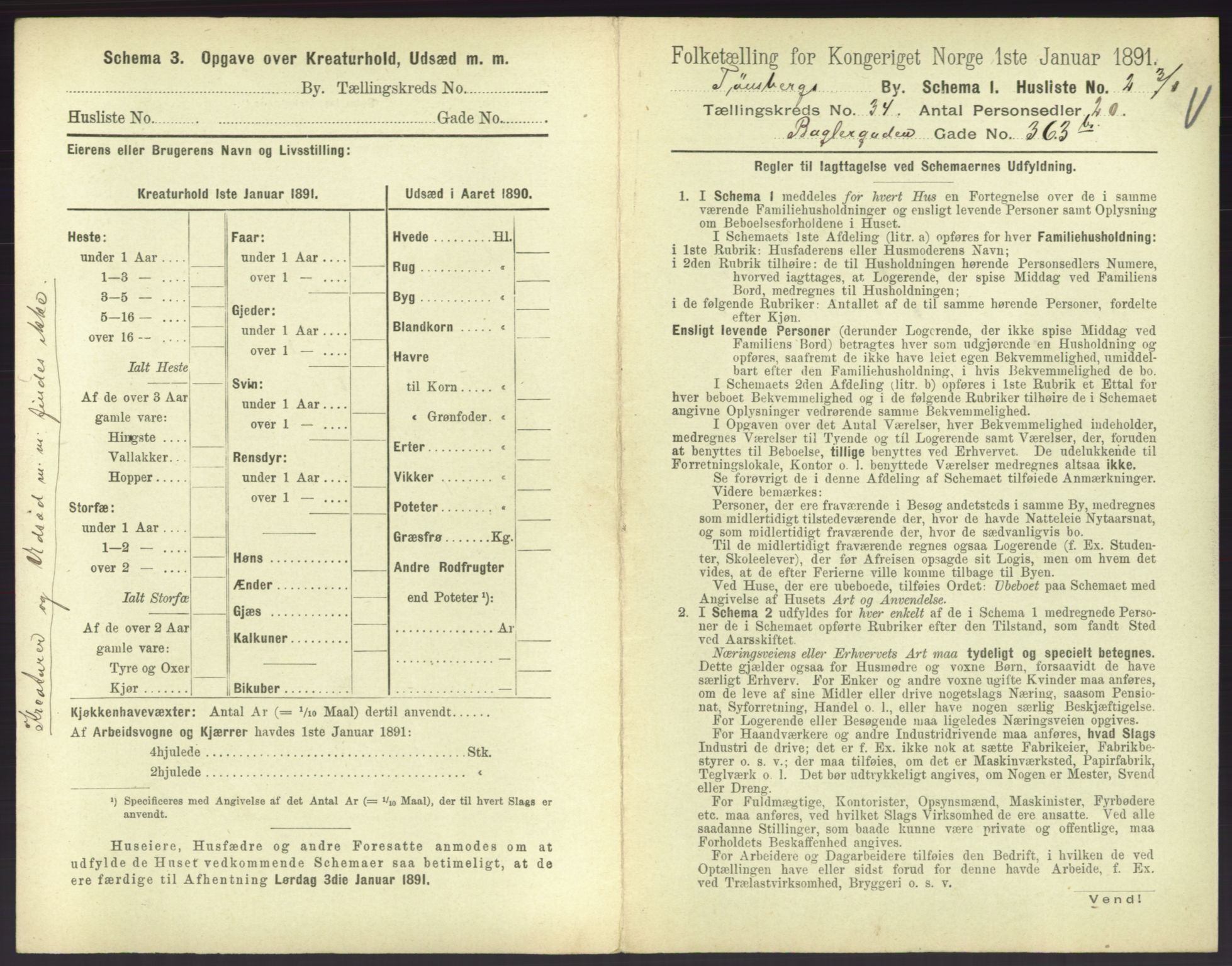 RA, 1891 census for 0705 Tønsberg, 1891, p. 988