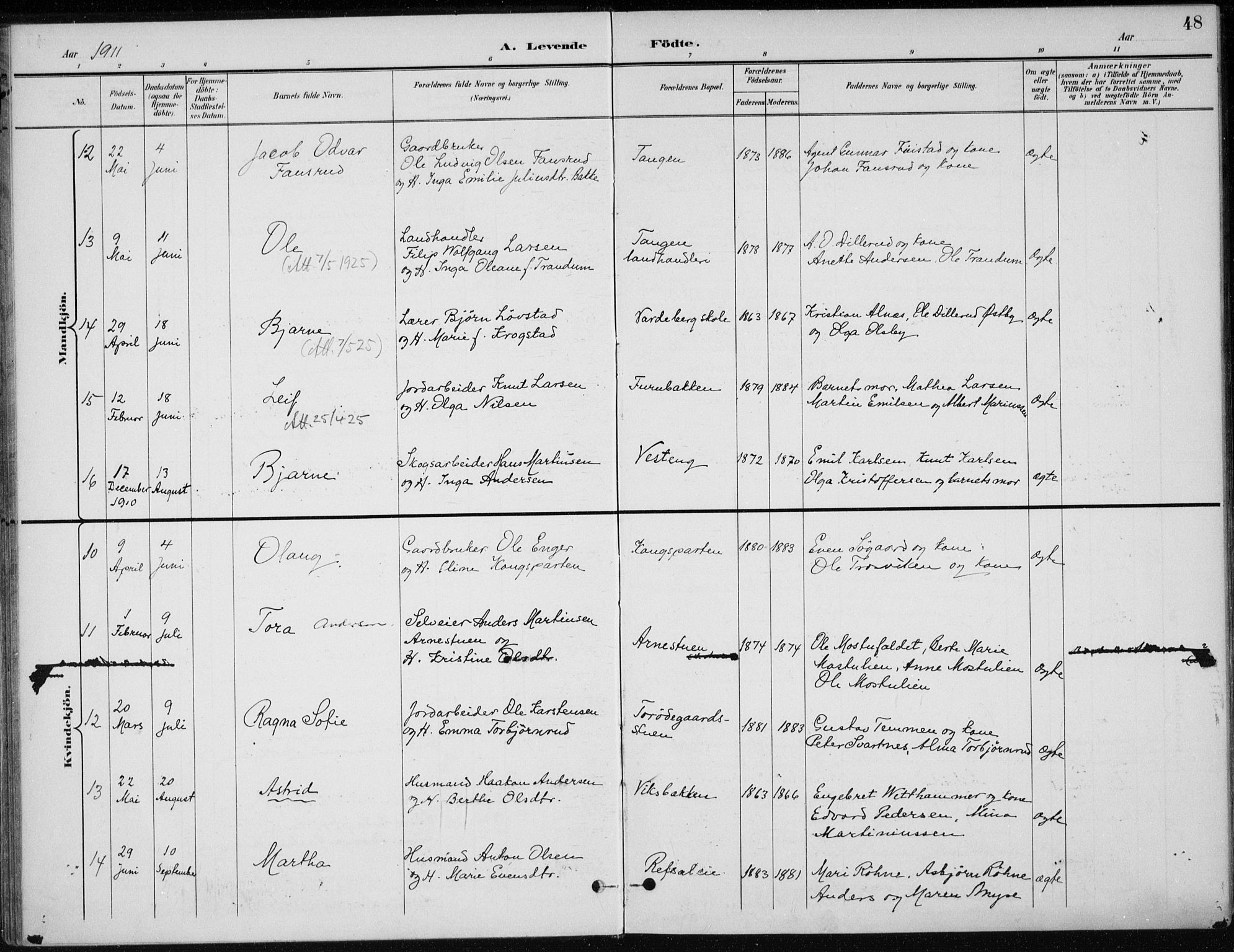 Stange prestekontor, AV/SAH-PREST-002/K/L0023: Parish register (official) no. 23, 1897-1920, p. 48