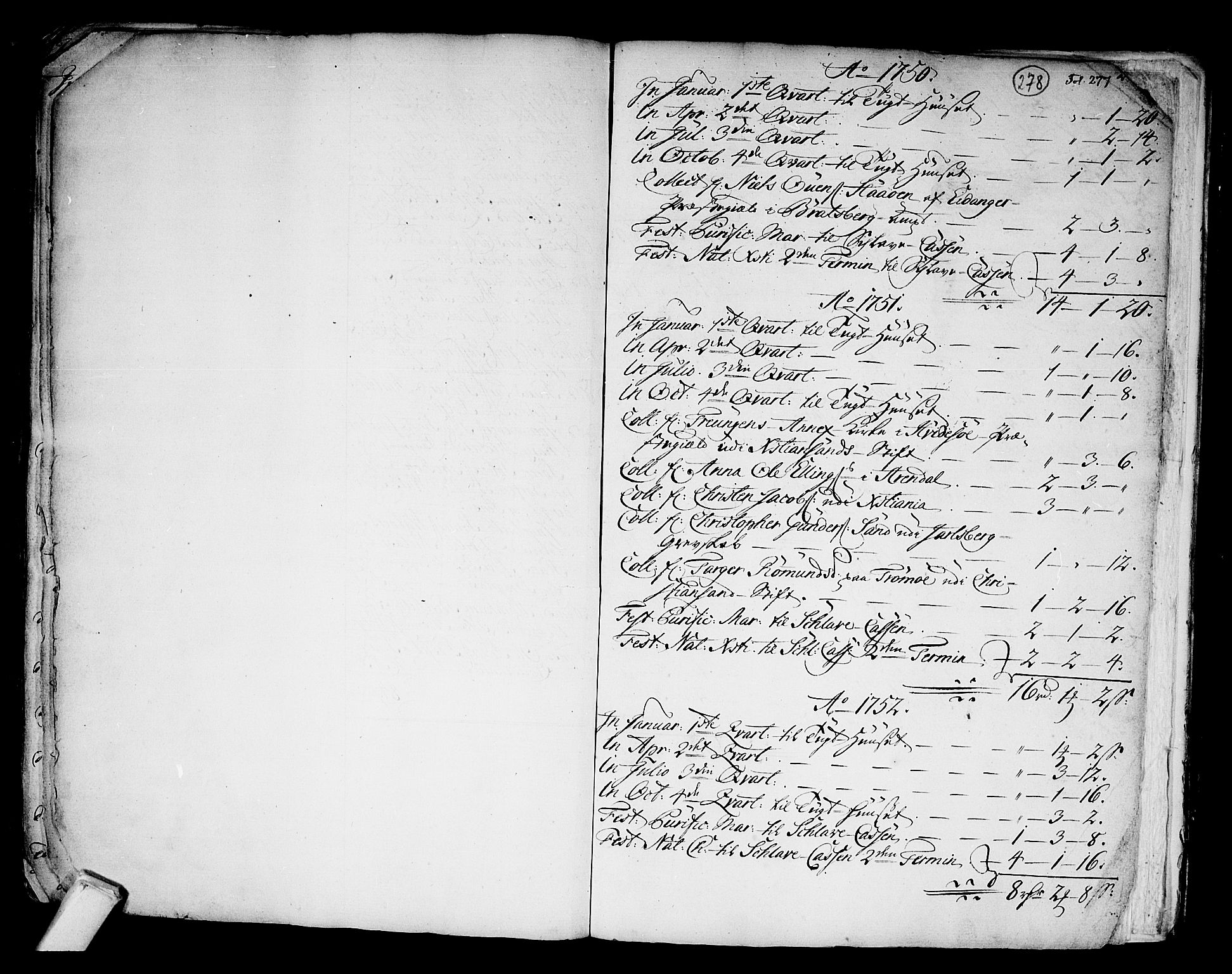 Kongsberg kirkebøker, SAKO/A-22/F/Fa/L0003: Parish register (official) no. I 3, 1744-1755, p. 278