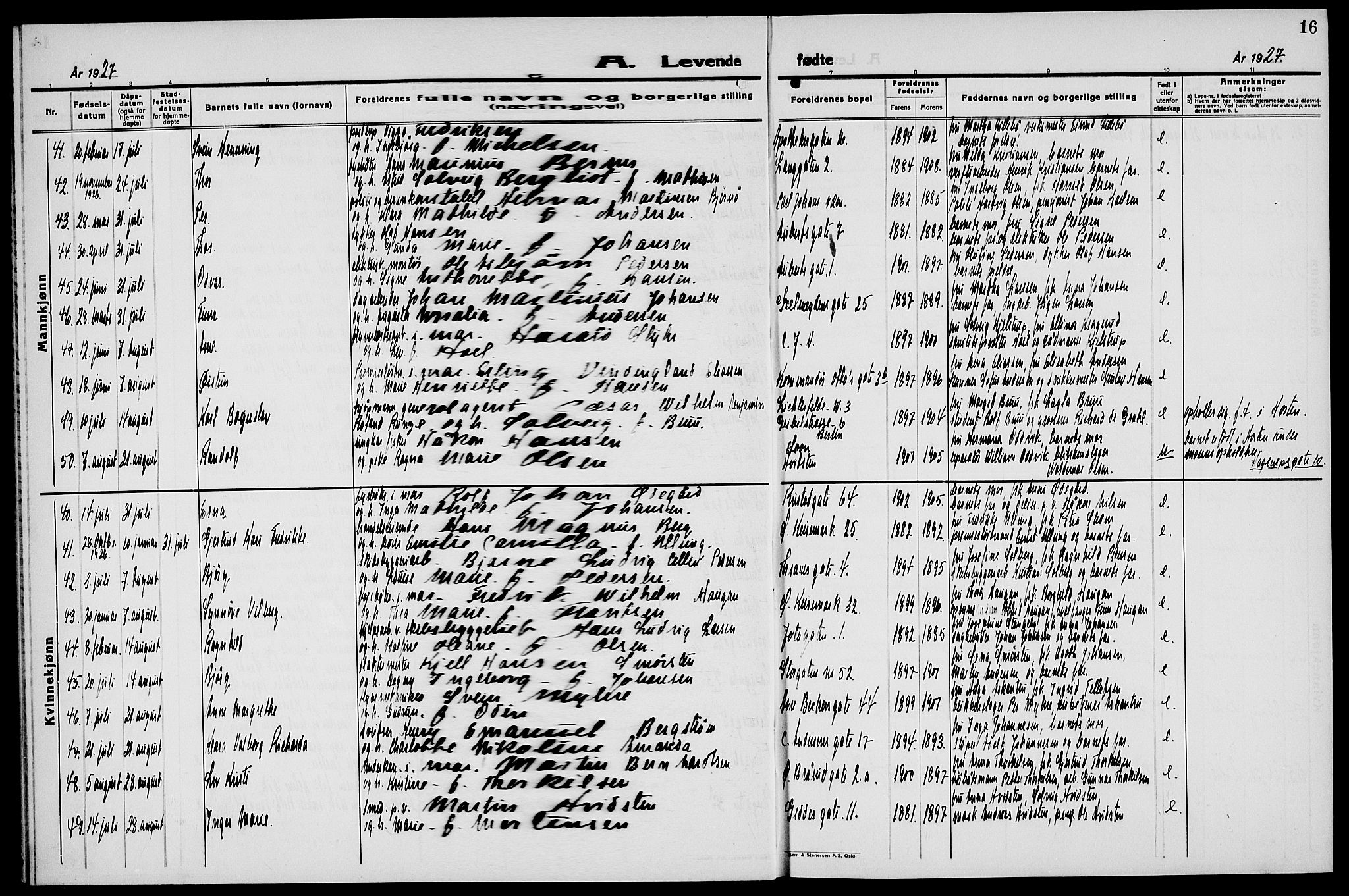 Horten kirkebøker, AV/SAKO-A-348/G/Ga/L0009: Parish register (copy) no. 9, 1926-1936, p. 16